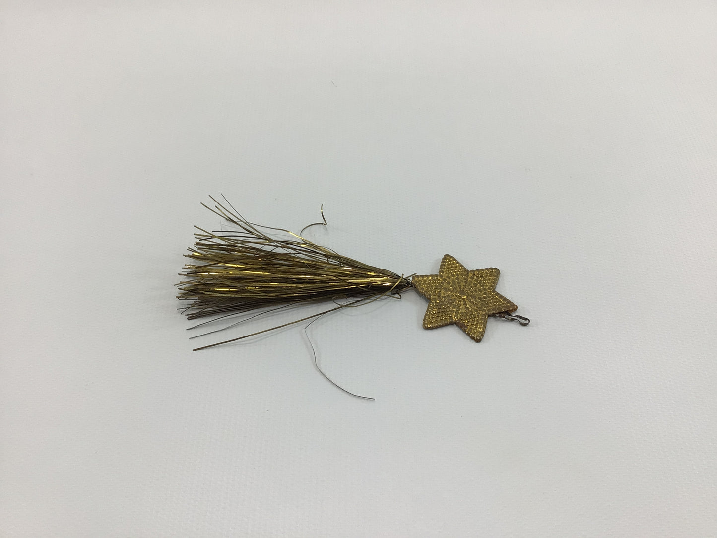 Golden Shooting Star Dresden Christmas Tree Ornament German Scrap Antique Die-cut Embossed Paper Holiday Decor