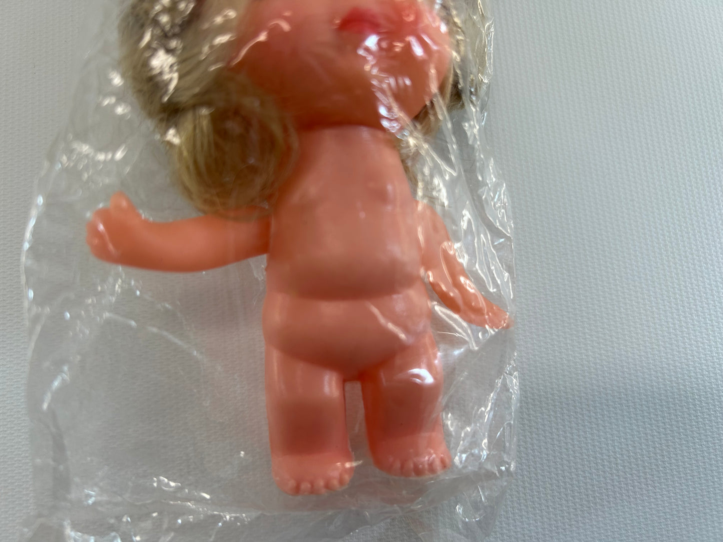 Vintage Dime Store Little Cindy Doll 5" Blonde Hair with Pig Tails Mangelsen's Toddler Doll In Original Package