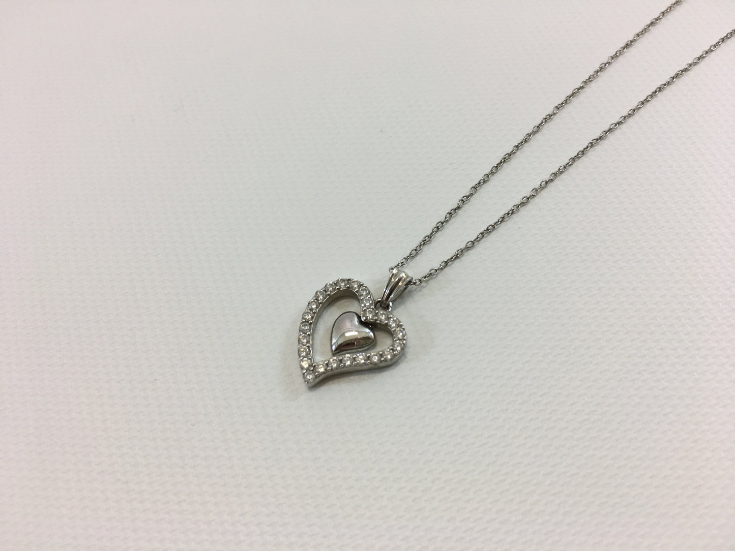 Heart Pendant Sterling Silver 925 Plated Necklace