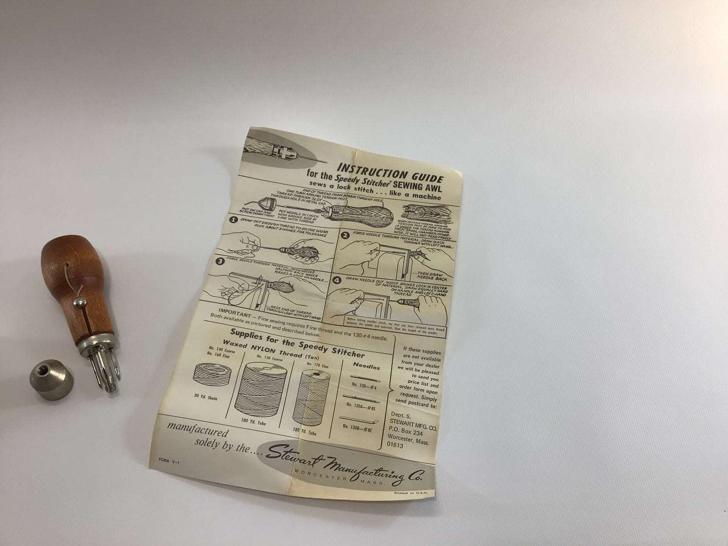 Speedy Stitcher Awl Sewing Notion Accessory Tool Leather Luggage Upholstery