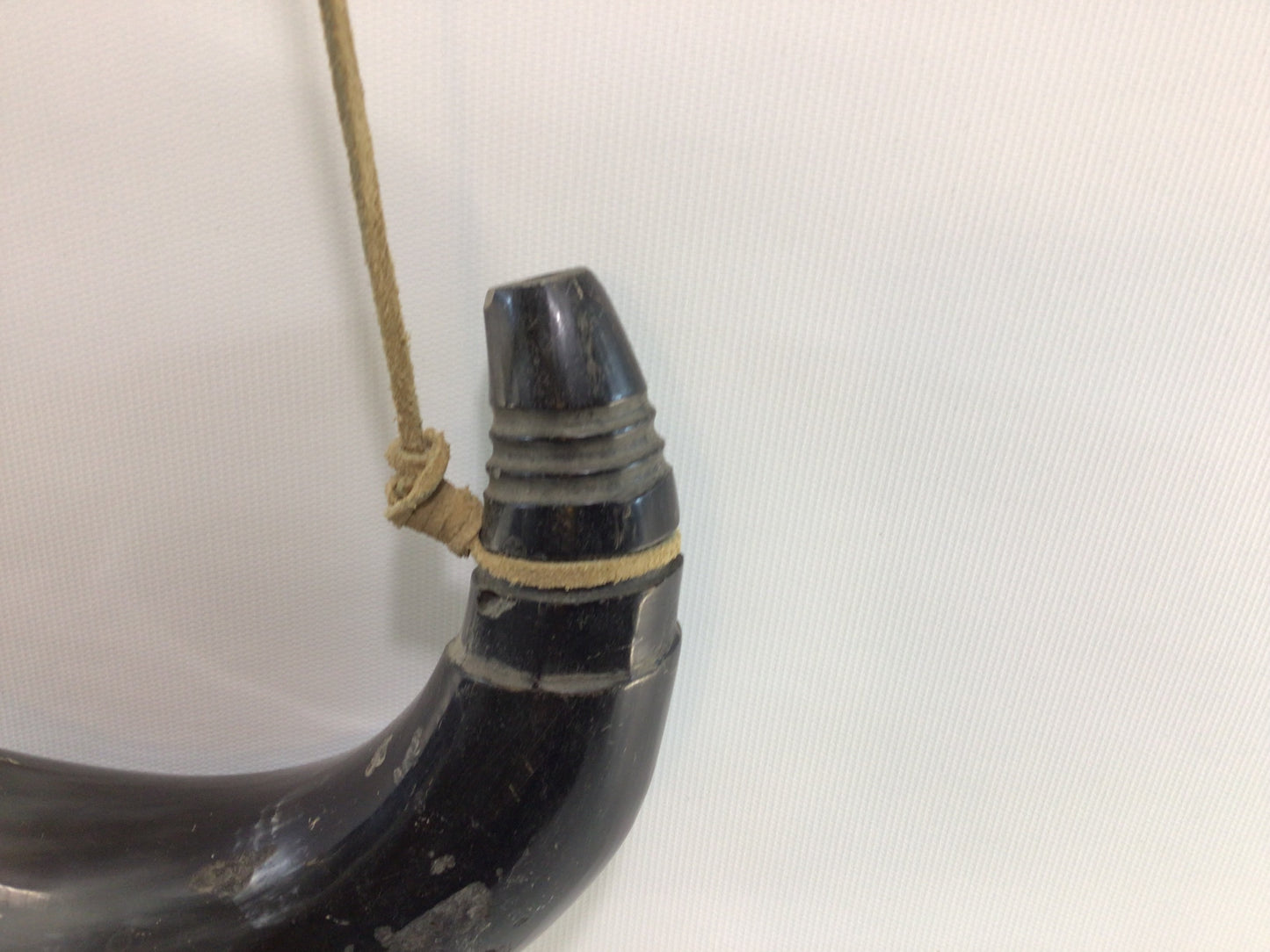 19th Century 9" Bovine Powder Horn Antique Hunting Accessory