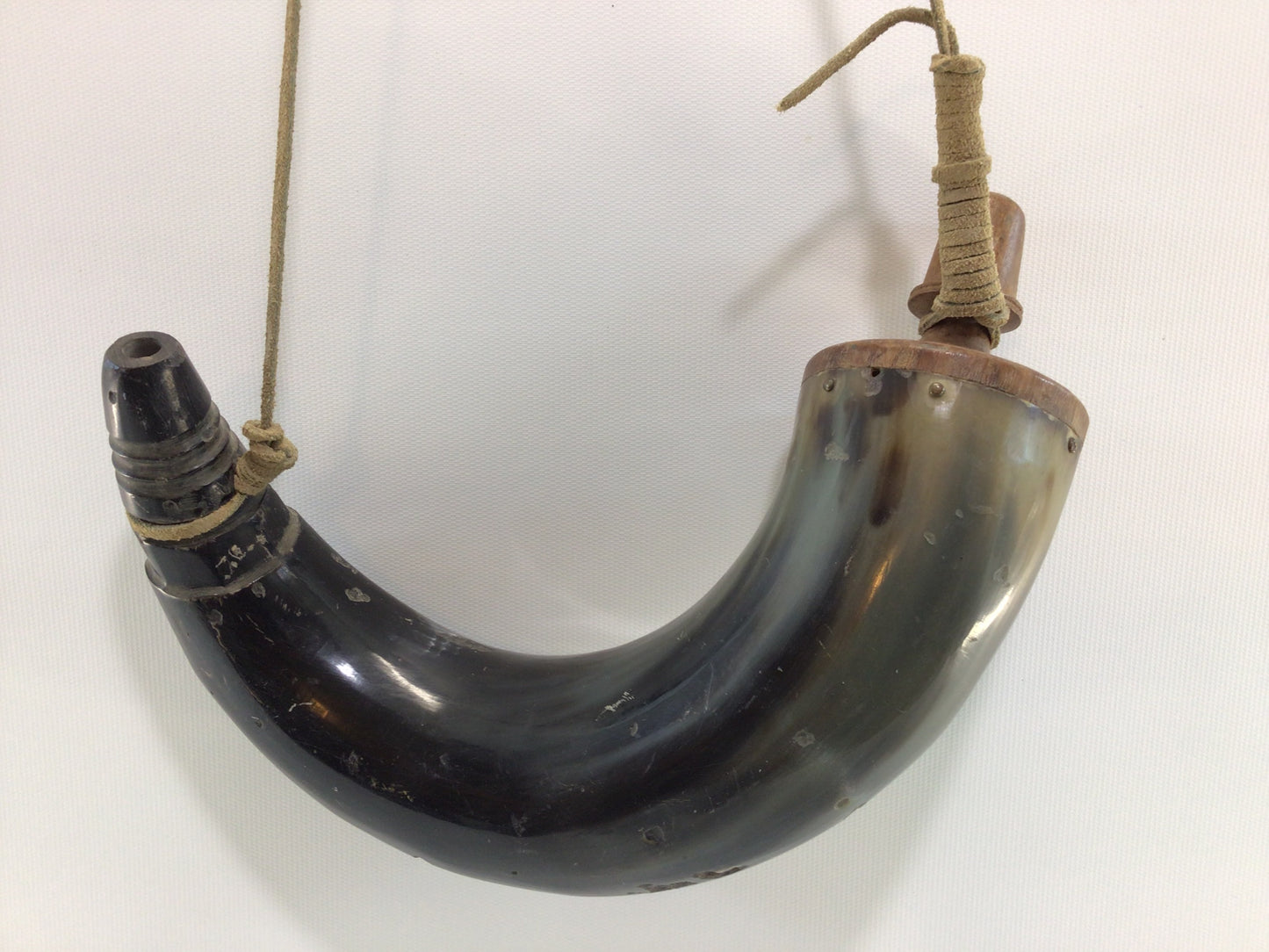 19th Century 9" Bovine Powder Horn Antique Hunting Accessory