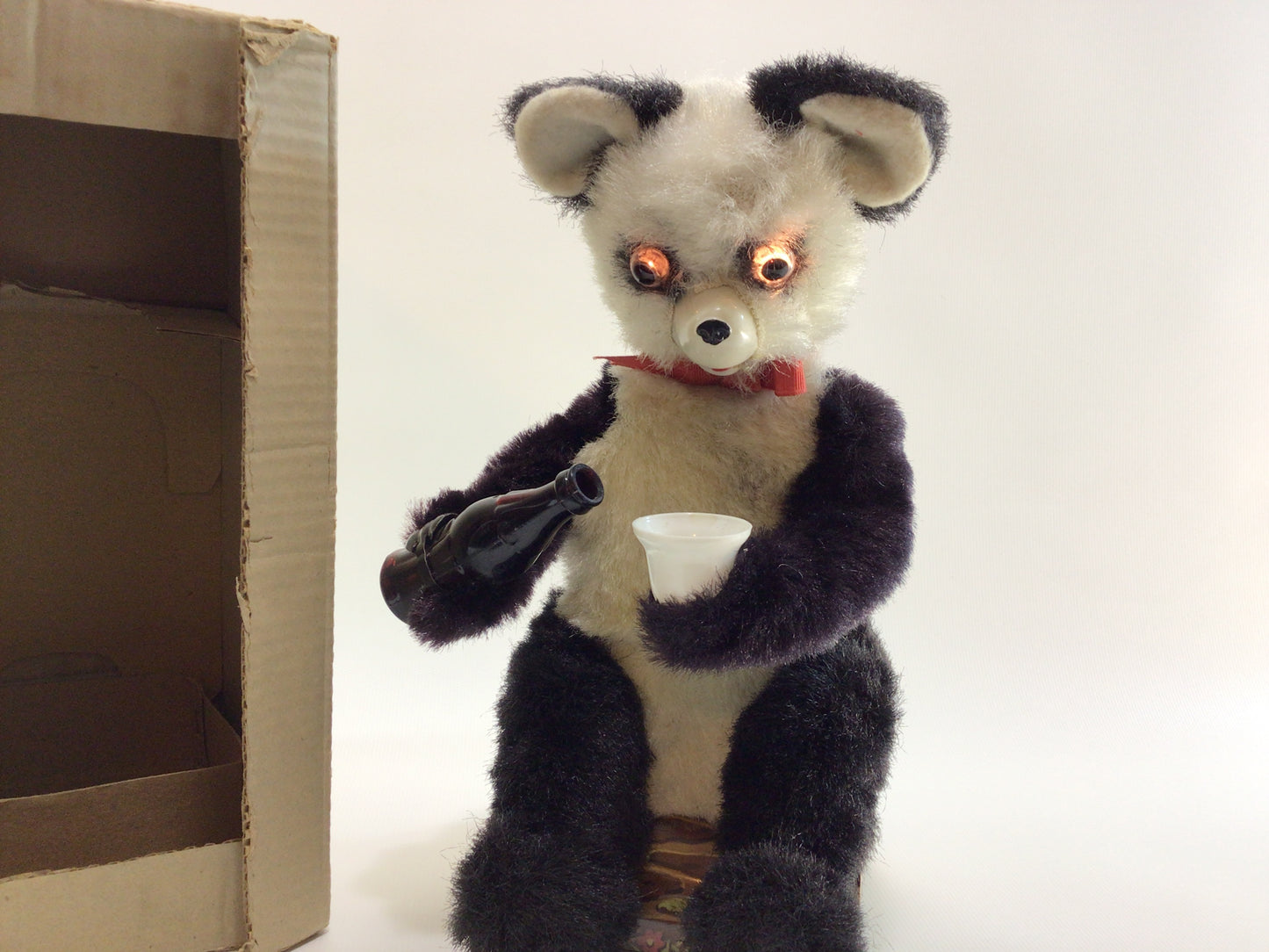 Alps Picnic Bear Tin Lithograph Mohair Vintage Made in Japan Toy - Nonworking
