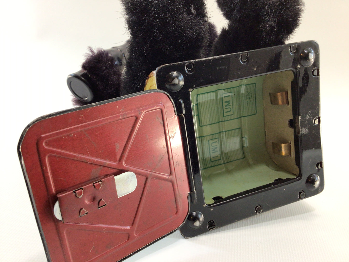 Alps Picnic Bear Tin Lithograph Mohair Vintage Made in Japan Toy - Nonworking