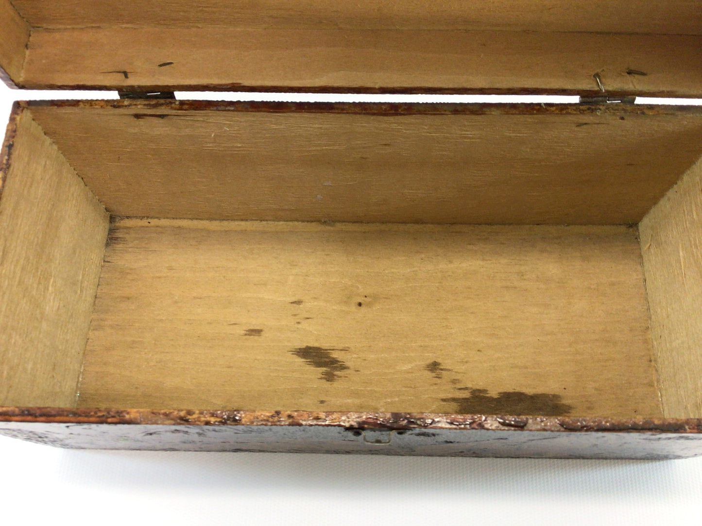 Antique Flemish Art Pyrography Glove Box Cherries Motif Rustic Home Decor Trinket Jewelry Storage Container