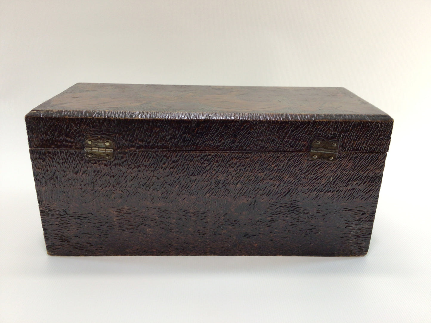 Antique Flemish Art Pyrography Glove Box Cherries Motif Rustic Home Decor Trinket Jewelry Storage Container
