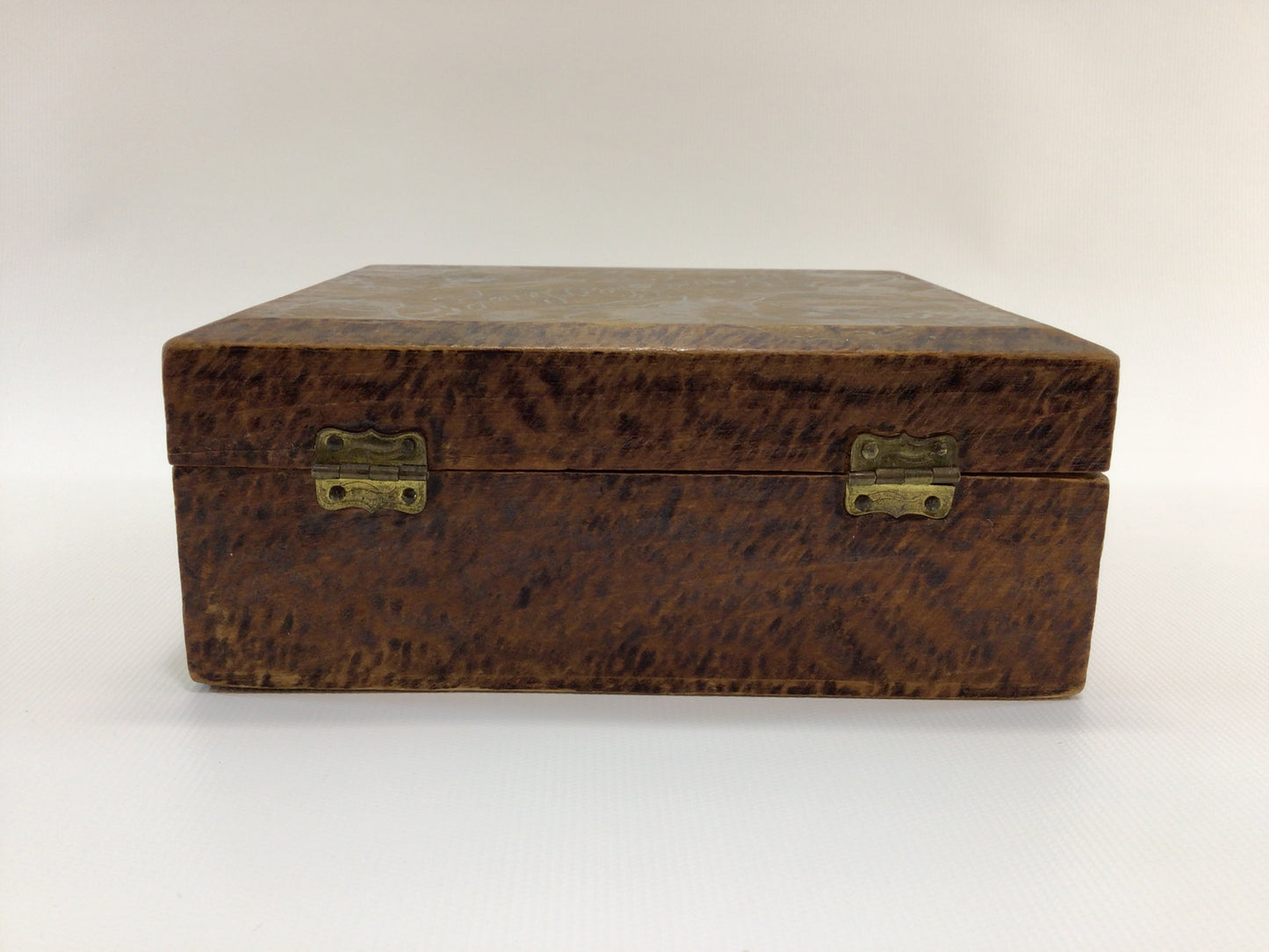 Antique Flemish Art Pyrography Handkerchief Box with Rose Motif Rustic Home Decor Trinket Jewelry Storage Container