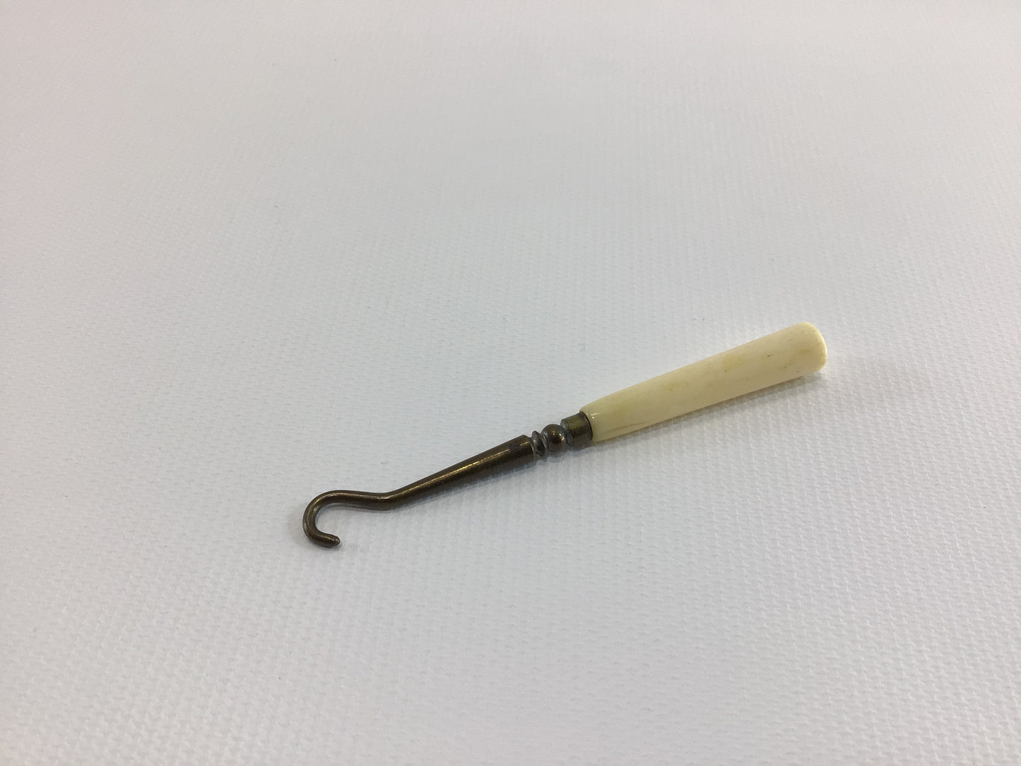 Antique 3" Bone Handle Button Hook Collectible Victorian Hand Tool for Shoes Gloves Corsets