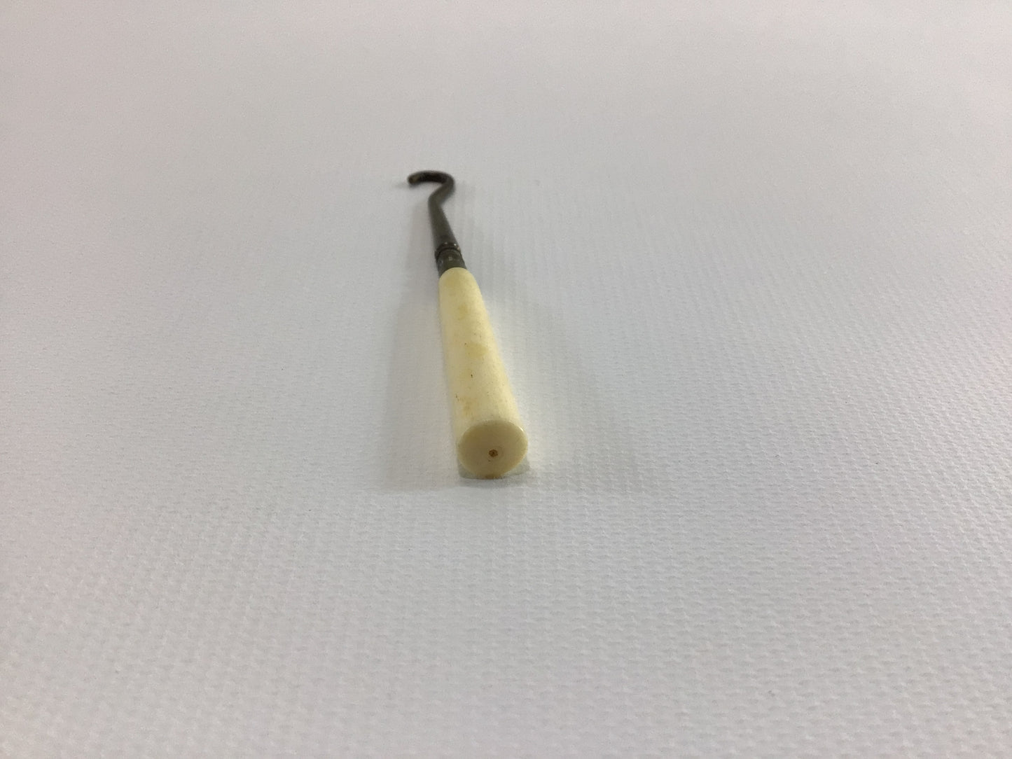 Antique 3" Bone Handle Button Hook Collectible Victorian Hand Tool for Shoes Gloves Corsets
