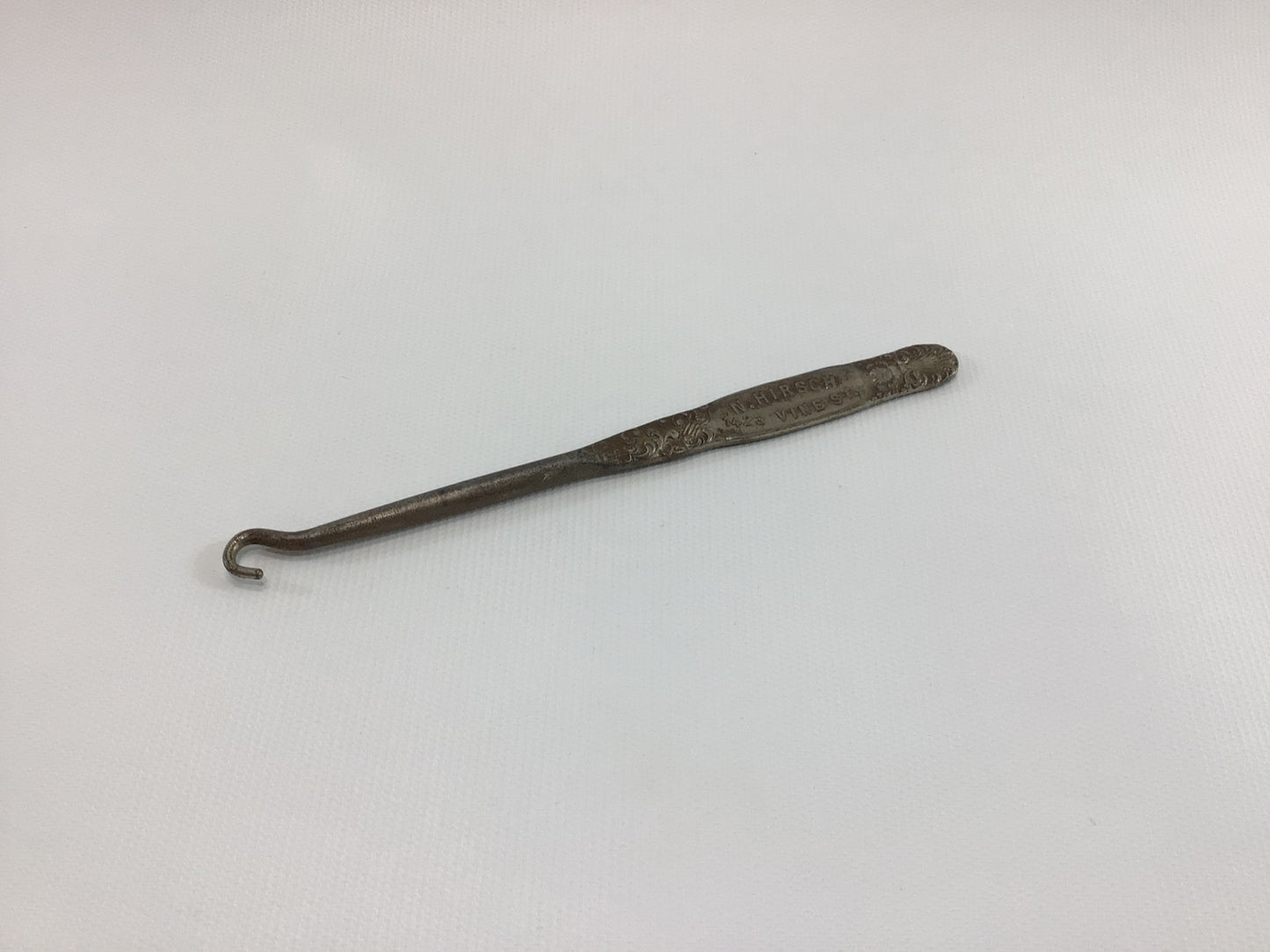 Button Hook N Hirsch Boot and Shoes Antique Advertising Collectible Edwardian Hand Tool Gadget for Shoes Gloves Corsets
