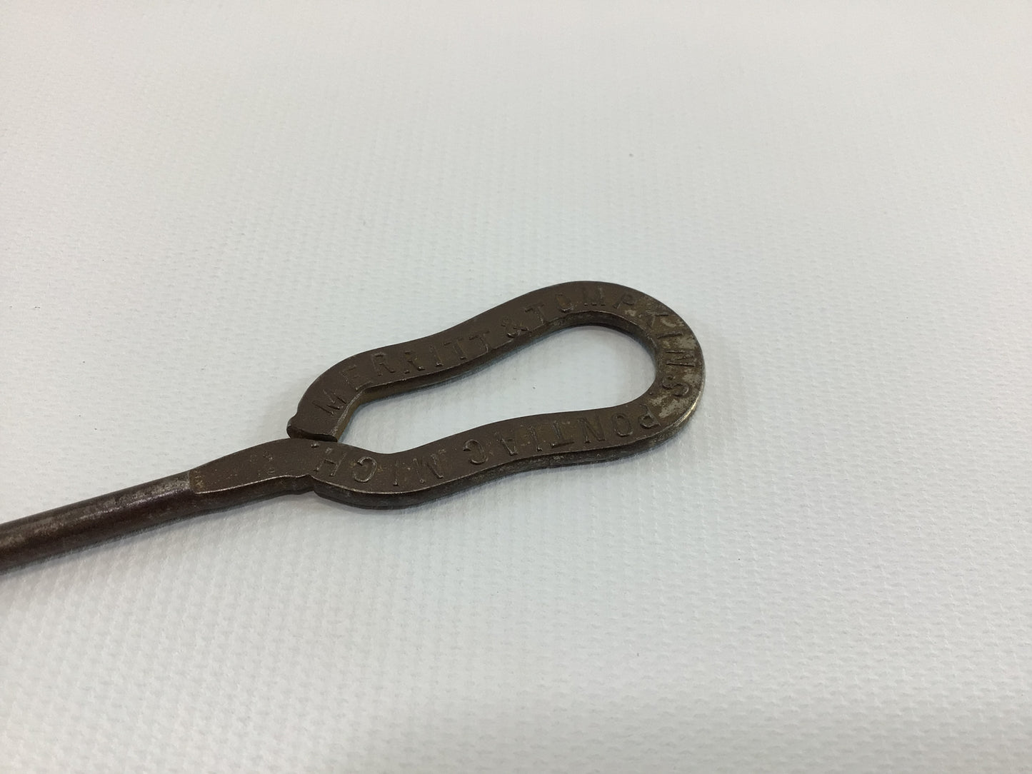 Button Hook Merritt & Tompkins Pontiac Antique Advertising Collectible Edwardian Hand Tool Gadget for Shoes Gloves Corsets