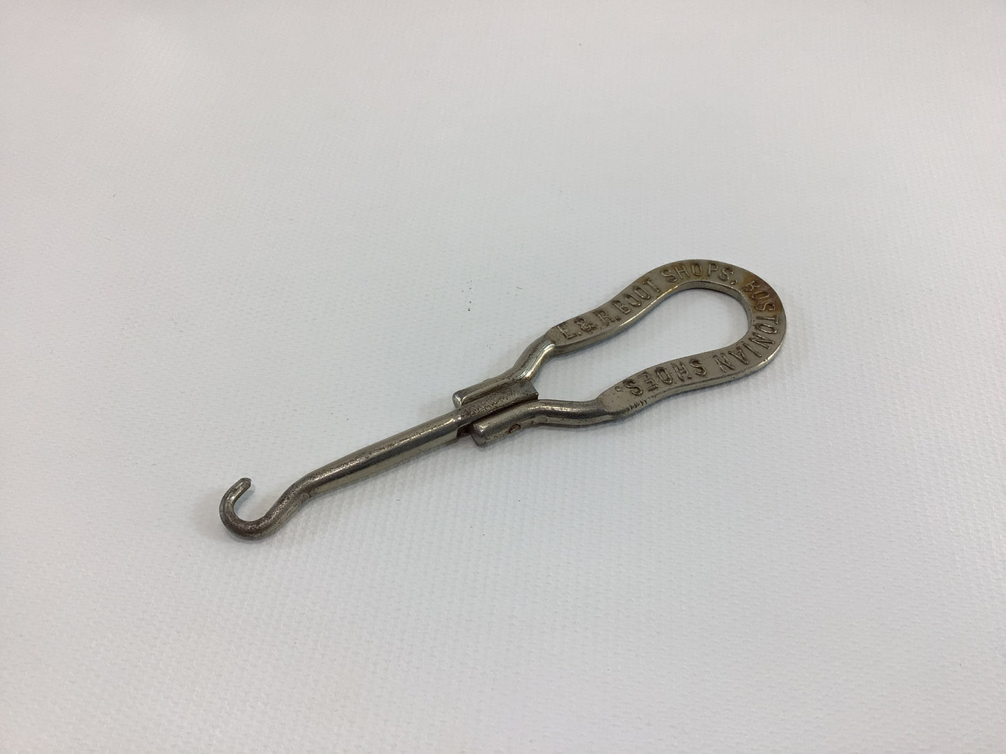Button Hook E&R Boot Shops Detroit Antique Advertising Collectible Edwardian Hand Tool Gadget for Shoes Gloves Corsets