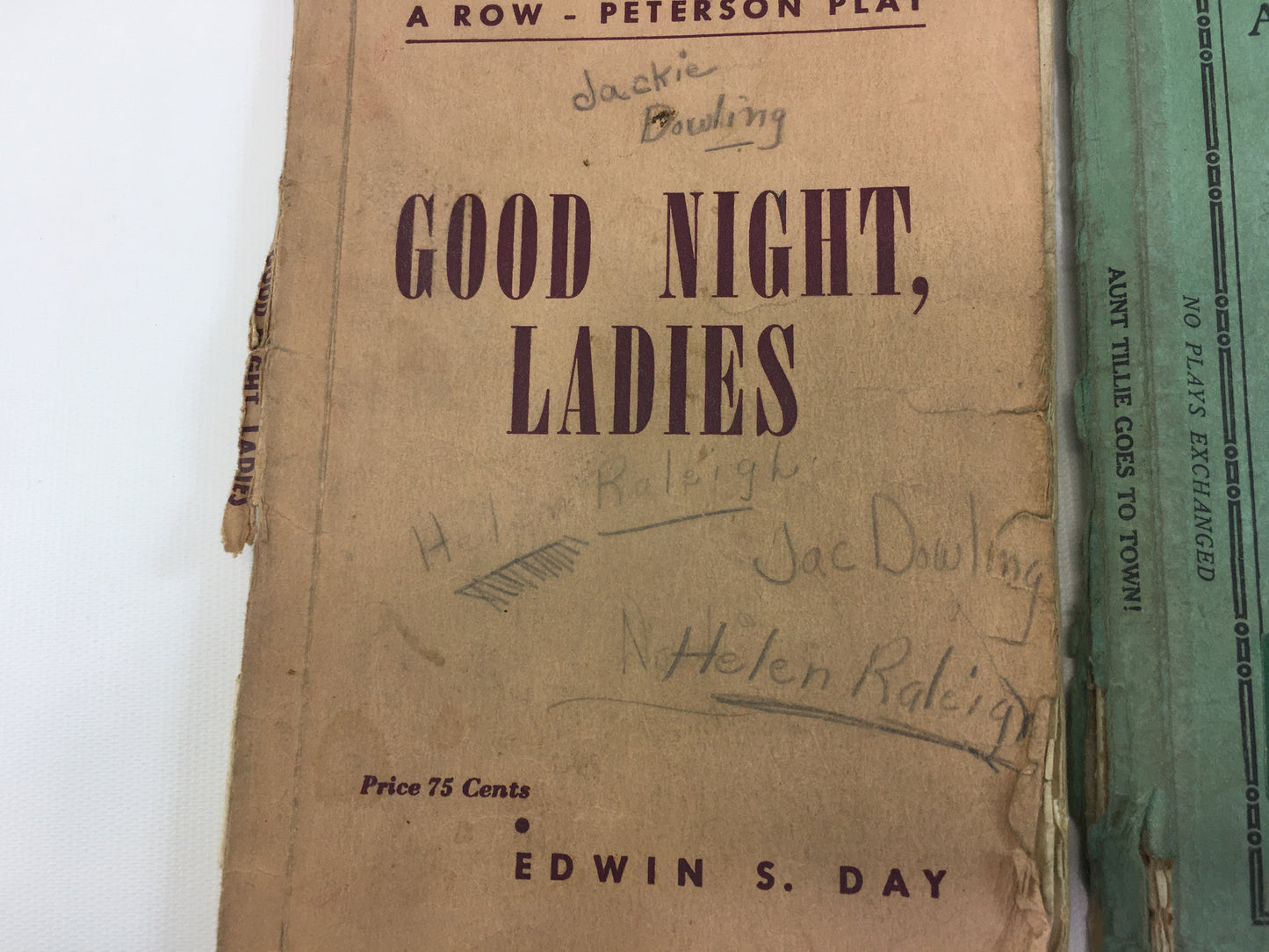 Play Scripts Books Aunt Tillie Goes To Town Good Night Ladies Vintage High School Collage Stage Plays Books Paperback Vintage Comedy