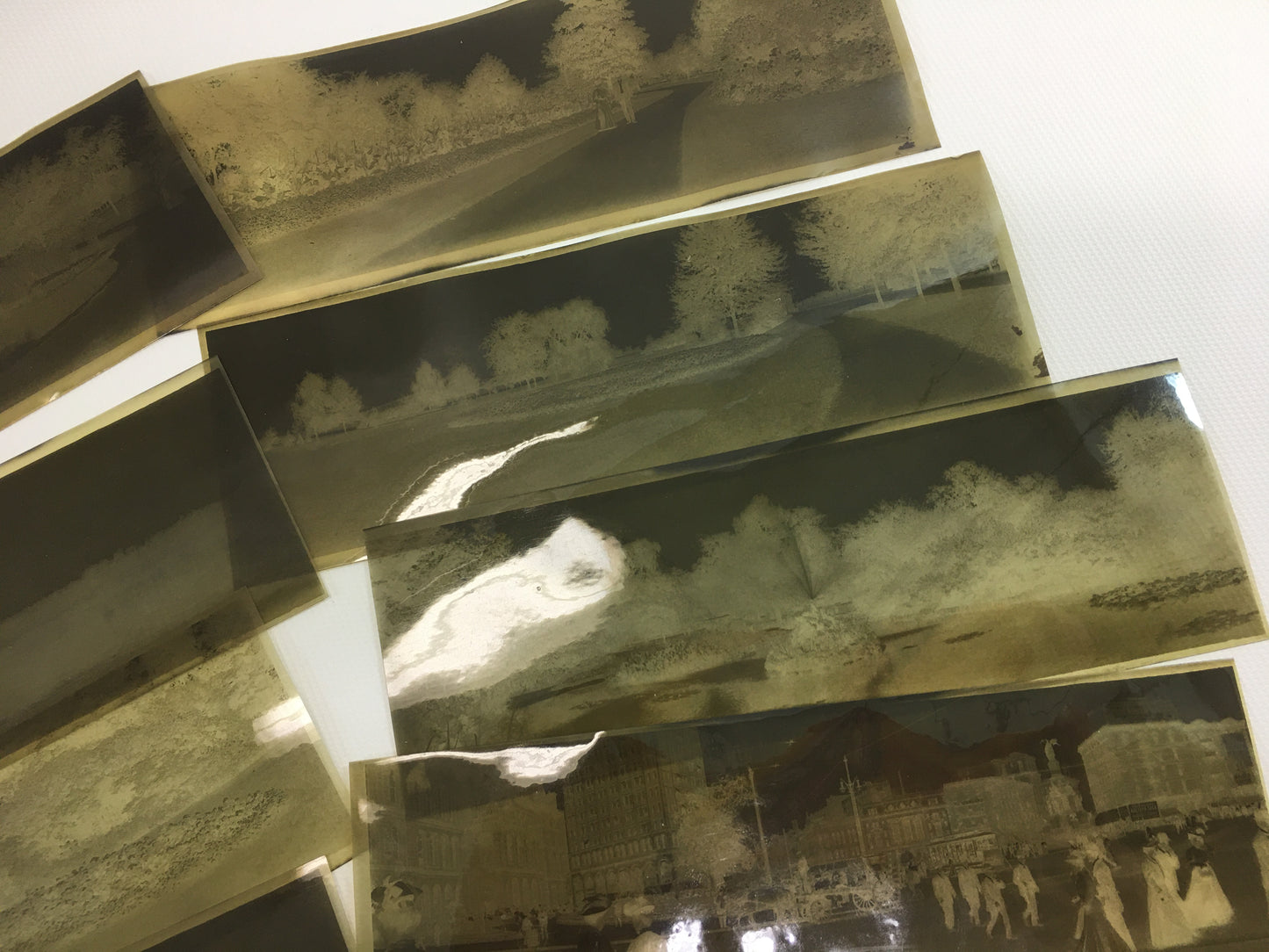 Antique Photo Negatives Detroit Michigan Panoramic Opera House Yacht Club Belle Isle Campus Martius Park People Cars Buildings Historical