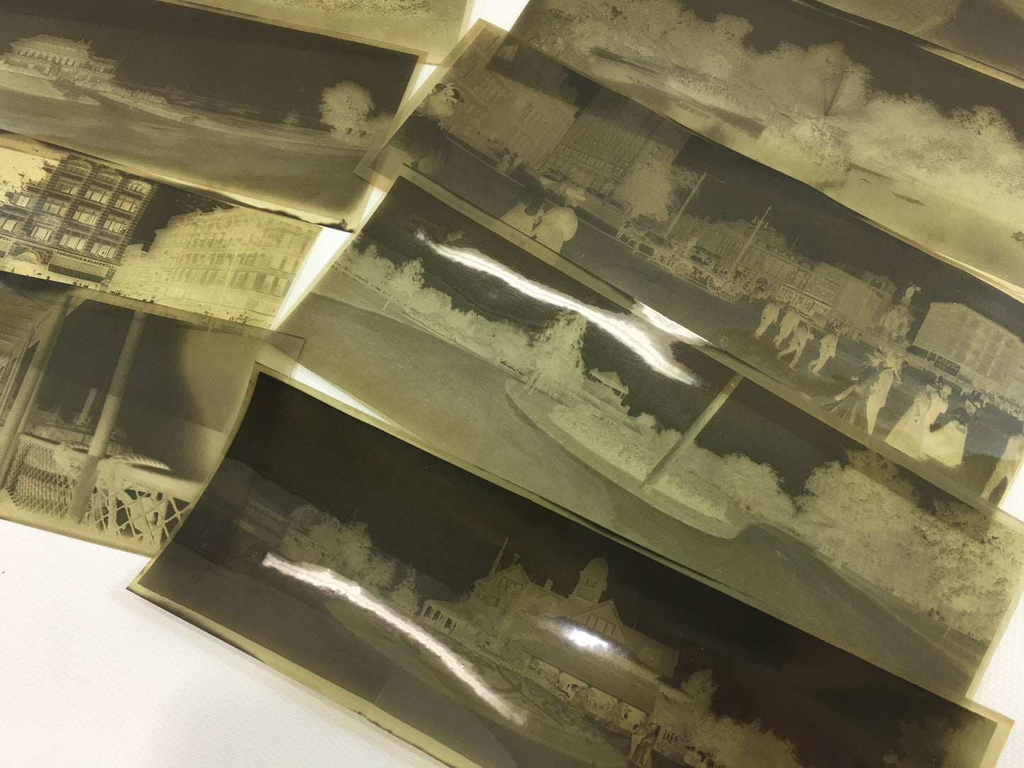 Antique Photo Negatives Detroit Michigan Panoramic Opera House Yacht Club Belle Isle Campus Martius Park People Cars Buildings Historical