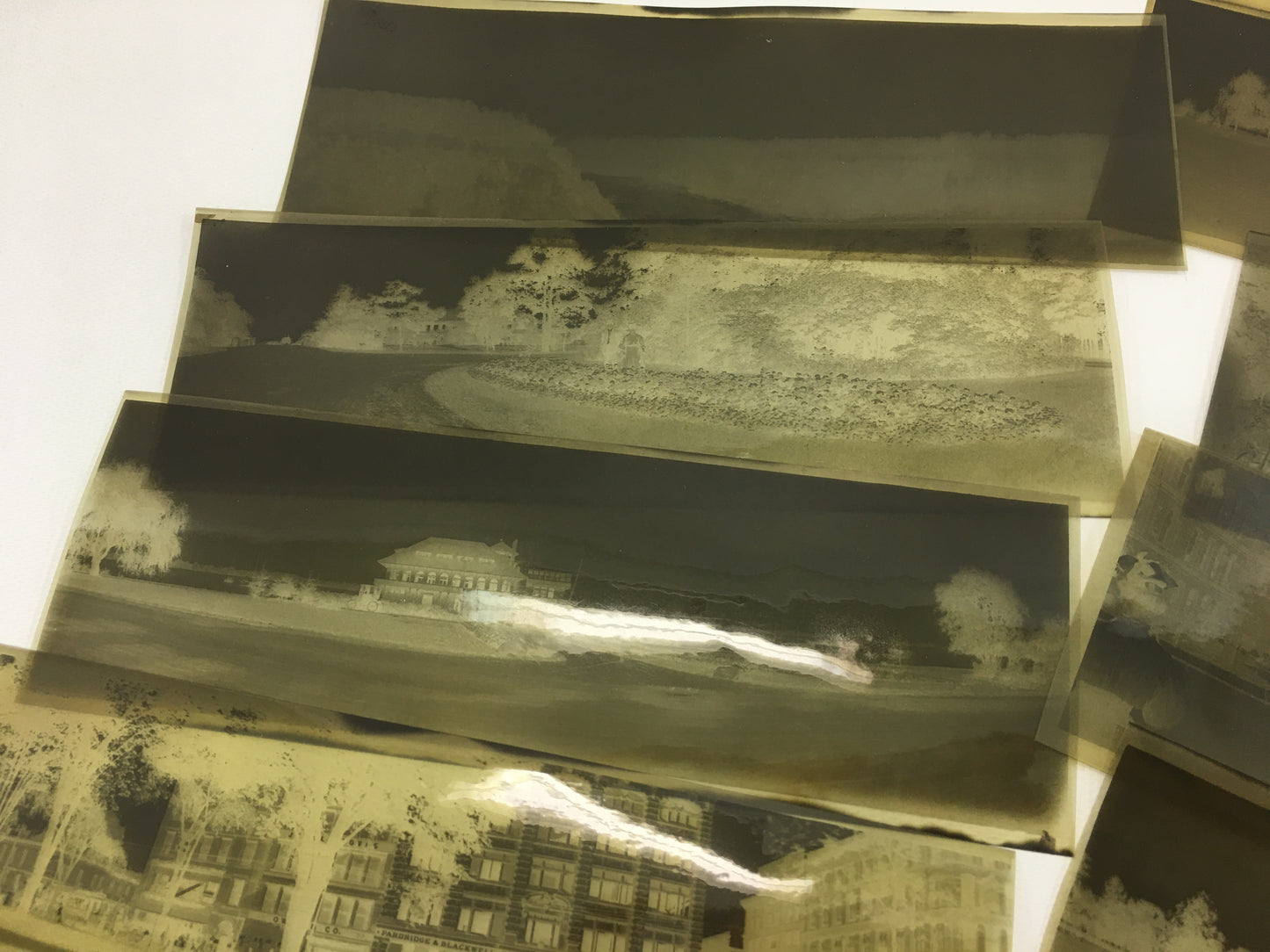 Antique Photo Negatives Detroit Michigan Panoramic Opera House Yacht Club Belle Isle Campus Martius Park People Cars Buildings Historical