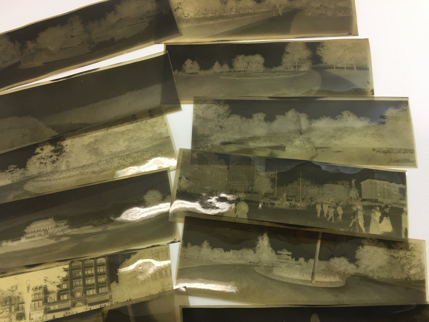 Antique Photo Negatives Detroit Michigan Panoramic Opera House Yacht Club Belle Isle Campus Martius Park People Cars Buildings Historical