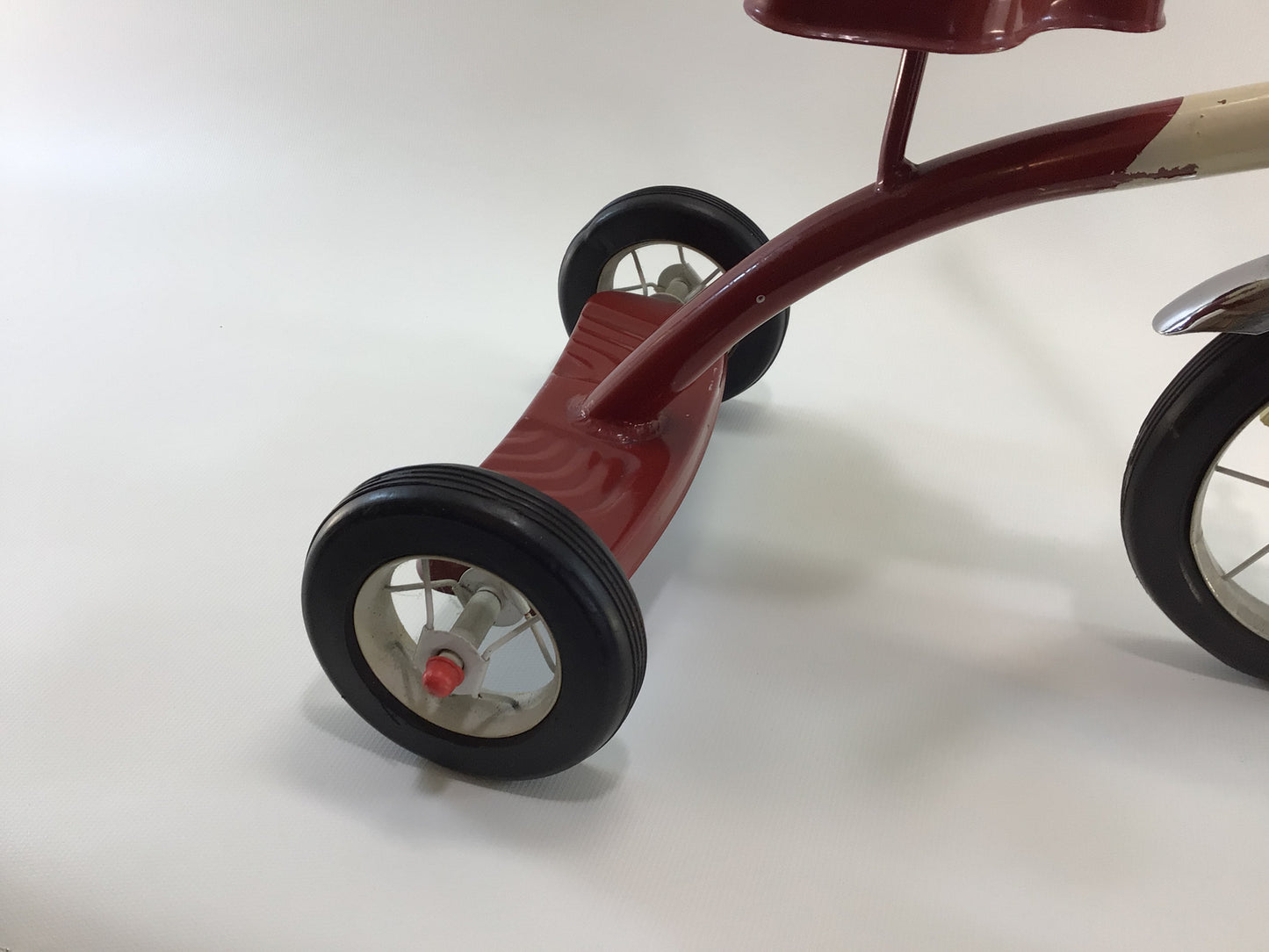 Miniature Roadmaster Tricycle Vintage Pressed Steel Toy Trike for Doll or Plush Animal Toy Display