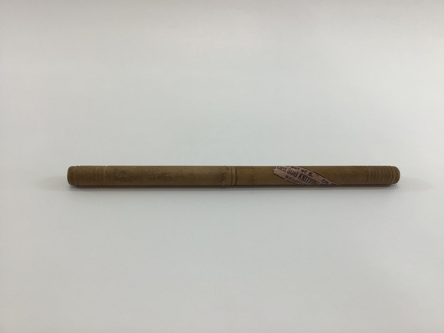 Antique Cast Steel Knitting Needles No 16 in Wood Tube Made in Redditch England