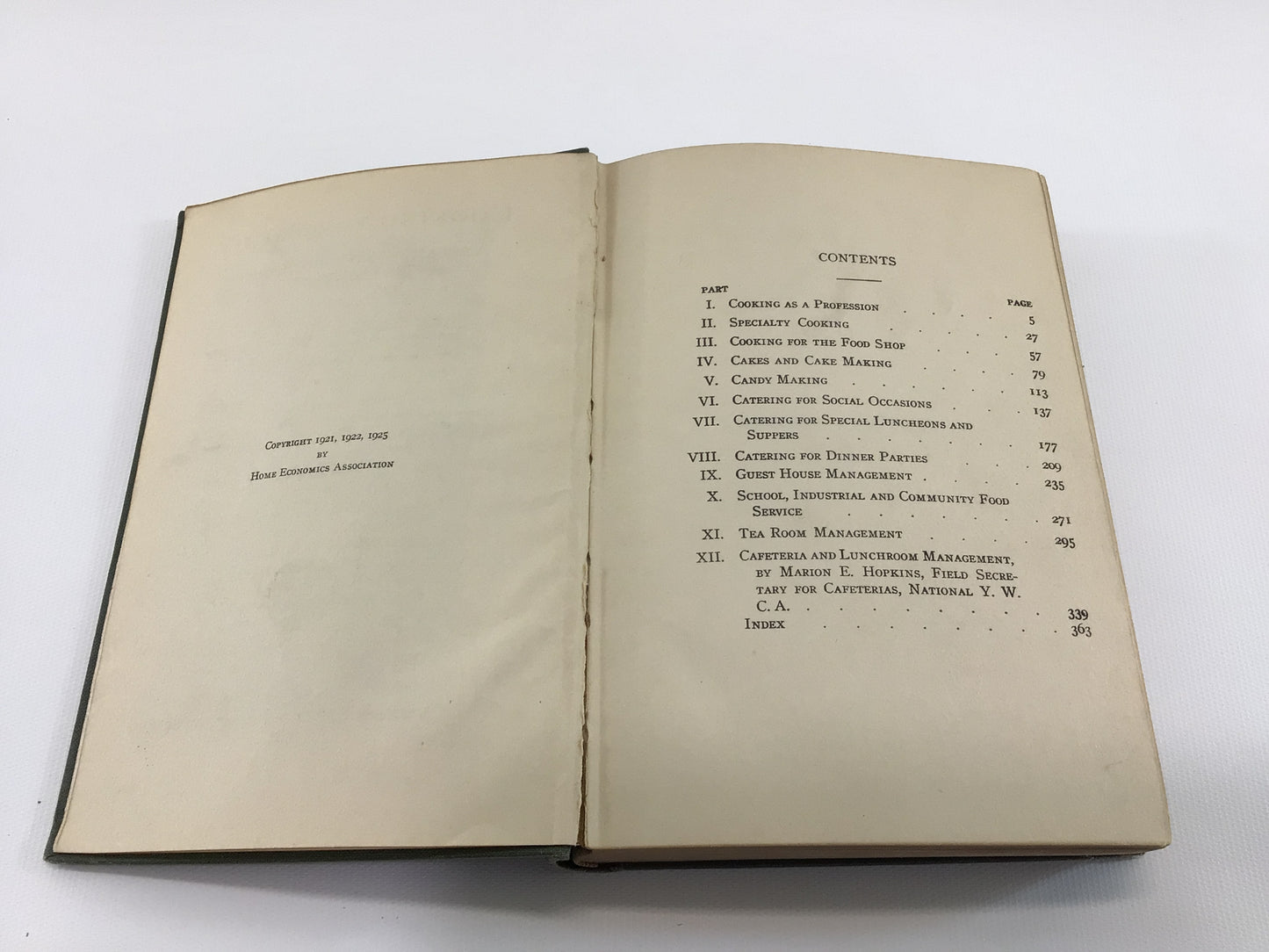 Antique Cookbook Cooking for Profit from School of Home Economics by Alice Bradley Revised 1925 Edition
