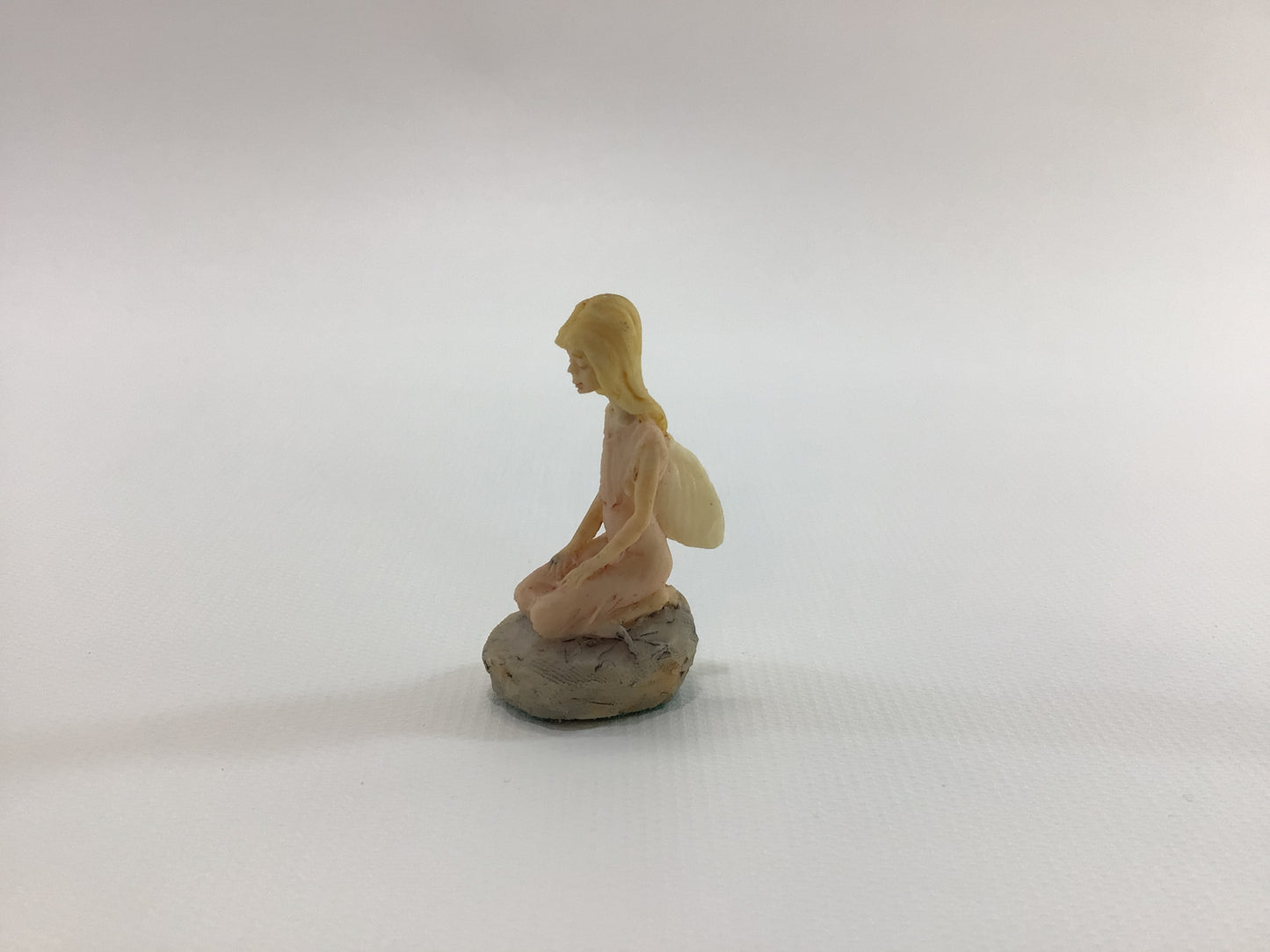 Hand Painted Miniature Blonde Fairy in Pink Dress Vintage 1980s L Pagett Figurine Made in Scotland