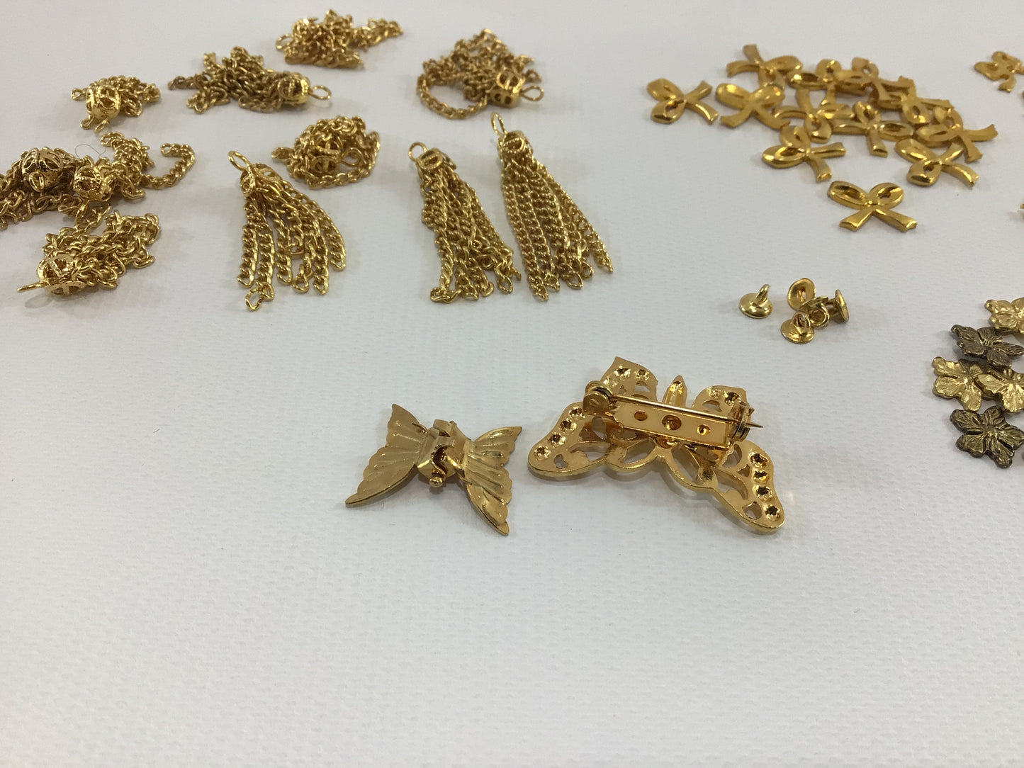 Dollhouse Miniature Metal Jewelry Findings Vintage Quality Made Project Parts Pieces Flowers Bows and Butterflies