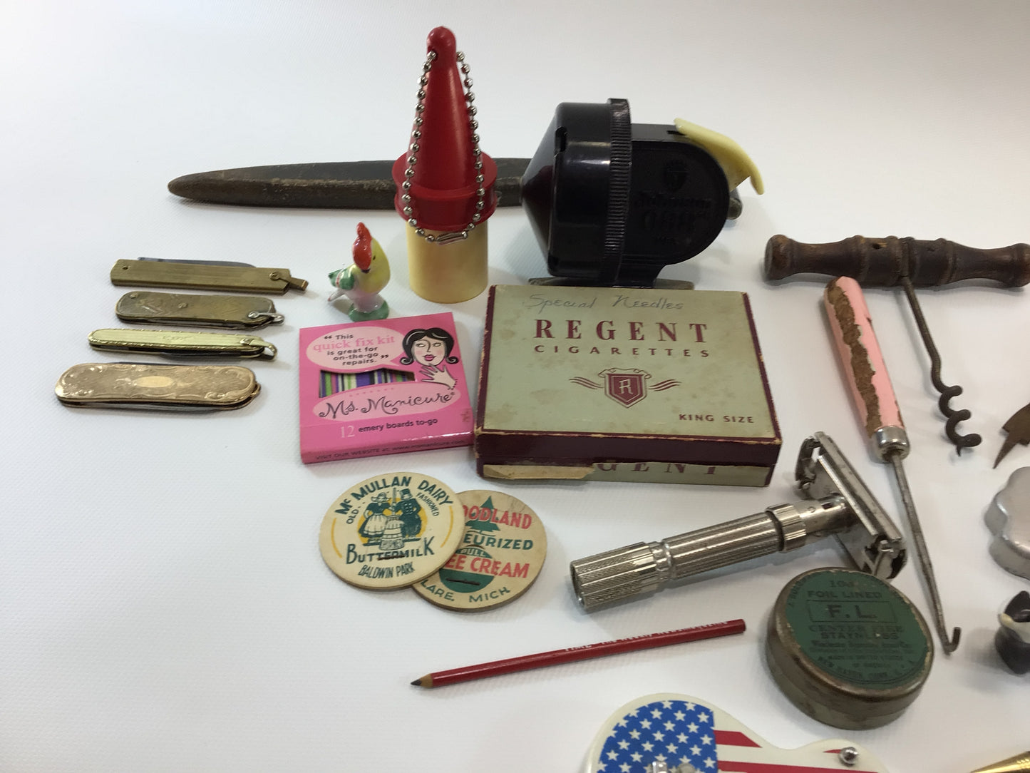 Vintage Junk Drawer Lot of Old Small Items Assemblage Mixed Media Art Parts Pieces