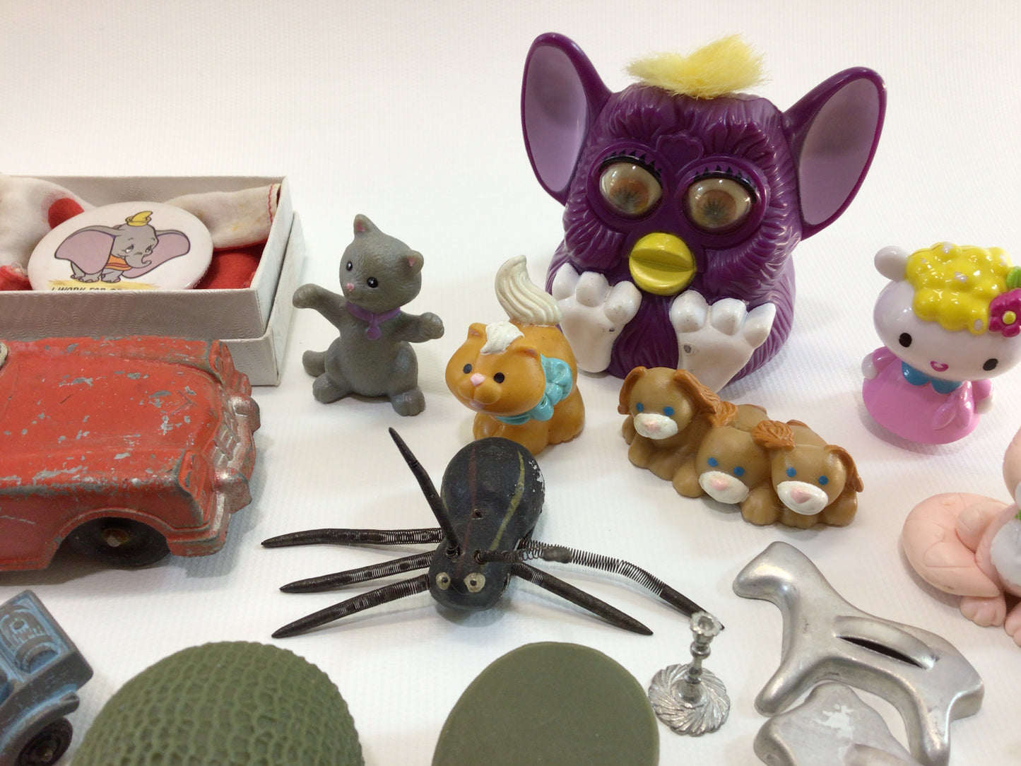 Vintage Junk Drawer Lot of Old Small Toy and Game Parts Pieces for Assemblage Mixed Media Art Projects