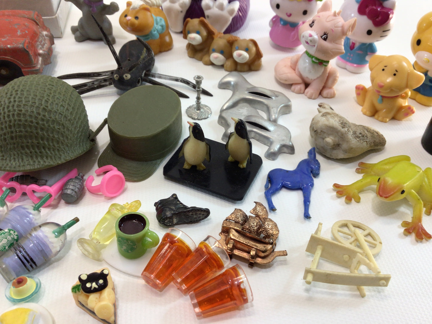 Vintage Junk Drawer Lot of Old Small Toy and Game Parts Pieces for Assemblage Mixed Media Art Projects