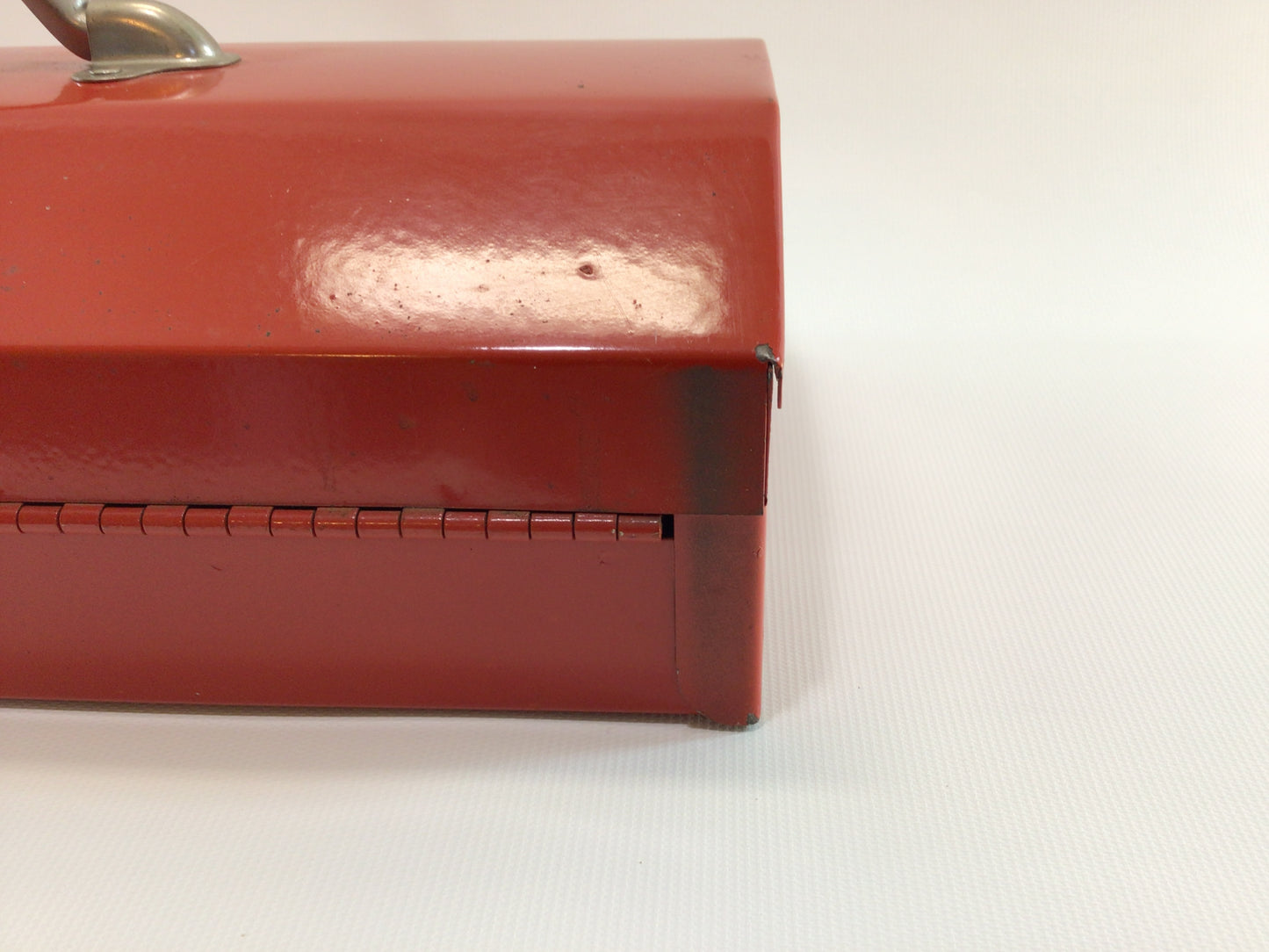 Vintage Steel Construction Red Tool Box Storage Container Mid Century Quality Made