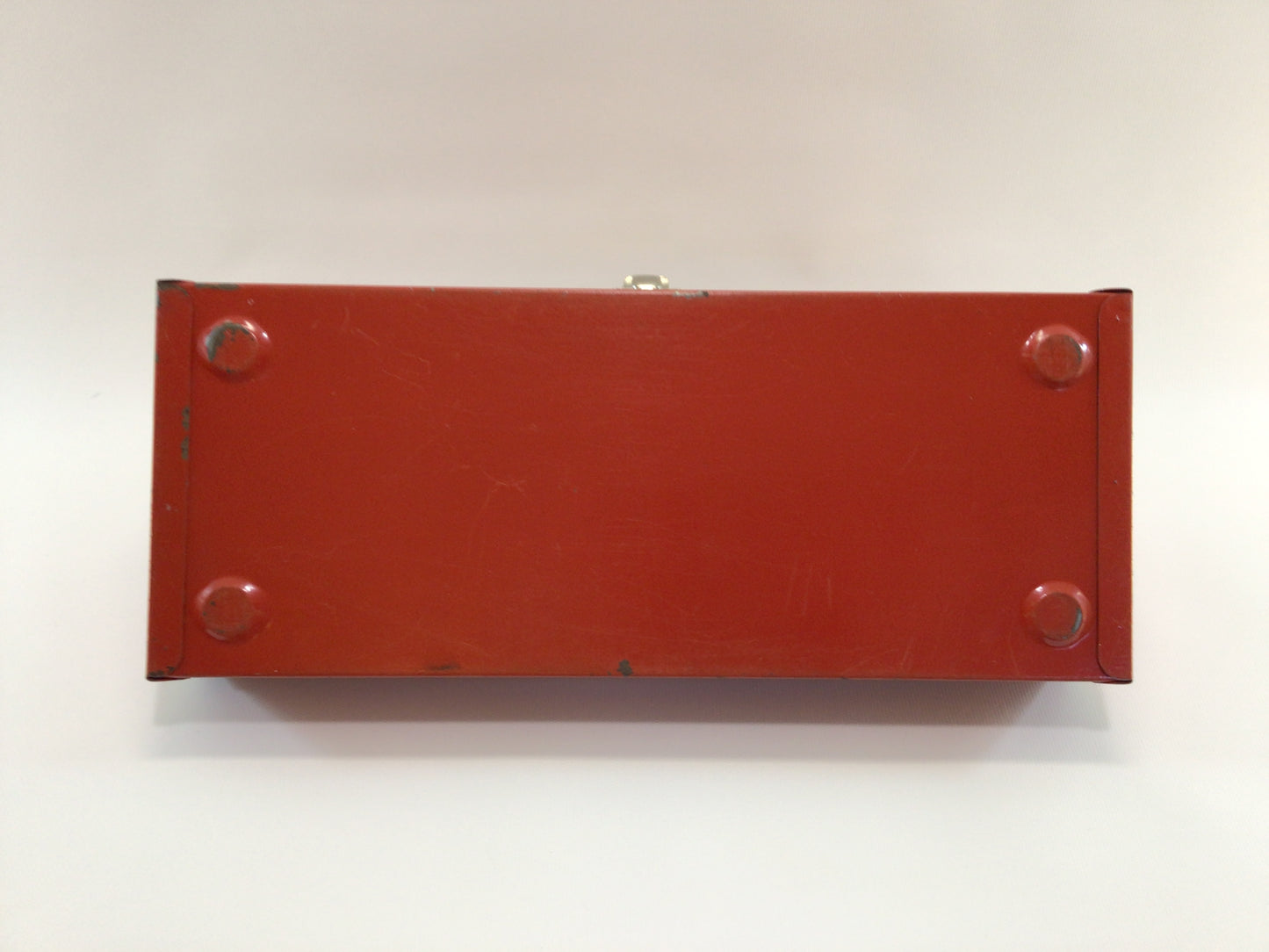 Vintage Steel Construction Red Tool Box Storage Container Mid Century Quality Made