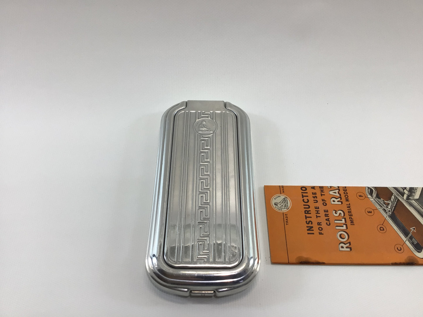Rolls Razor Blade Stropper Antique Art Deco Nickel Chrome Finish Made in England