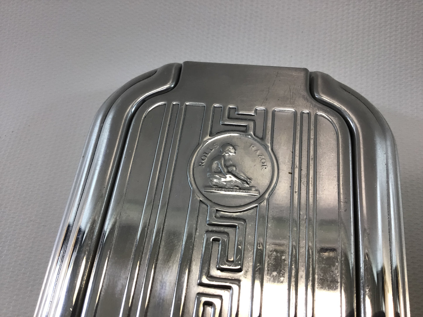 Rolls Razor Blade Stropper Antique Art Deco Nickel Chrome Finish Made in England