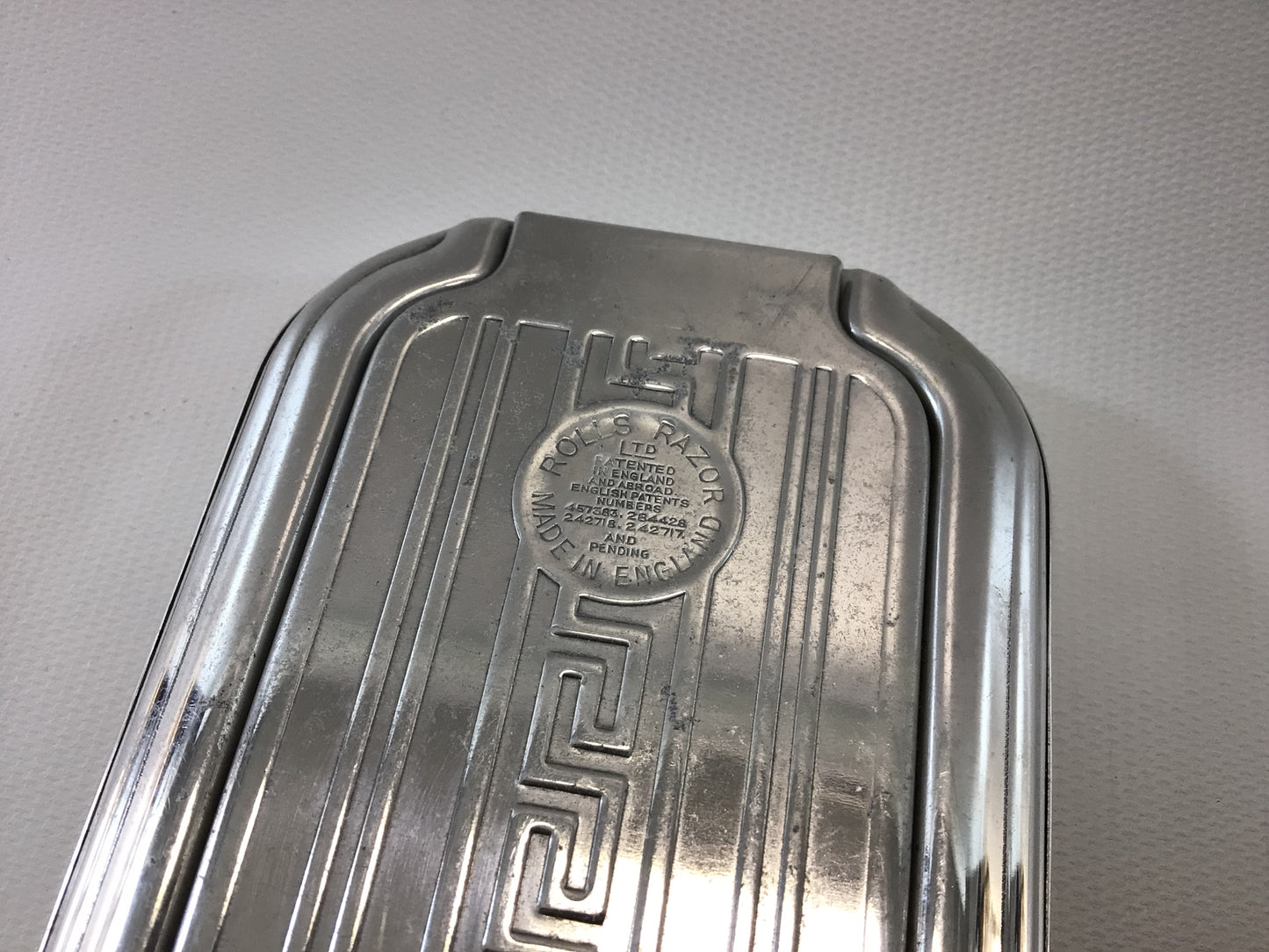 Rolls Razor Blade Stropper Antique Art Deco Nickel Chrome Finish Made in England