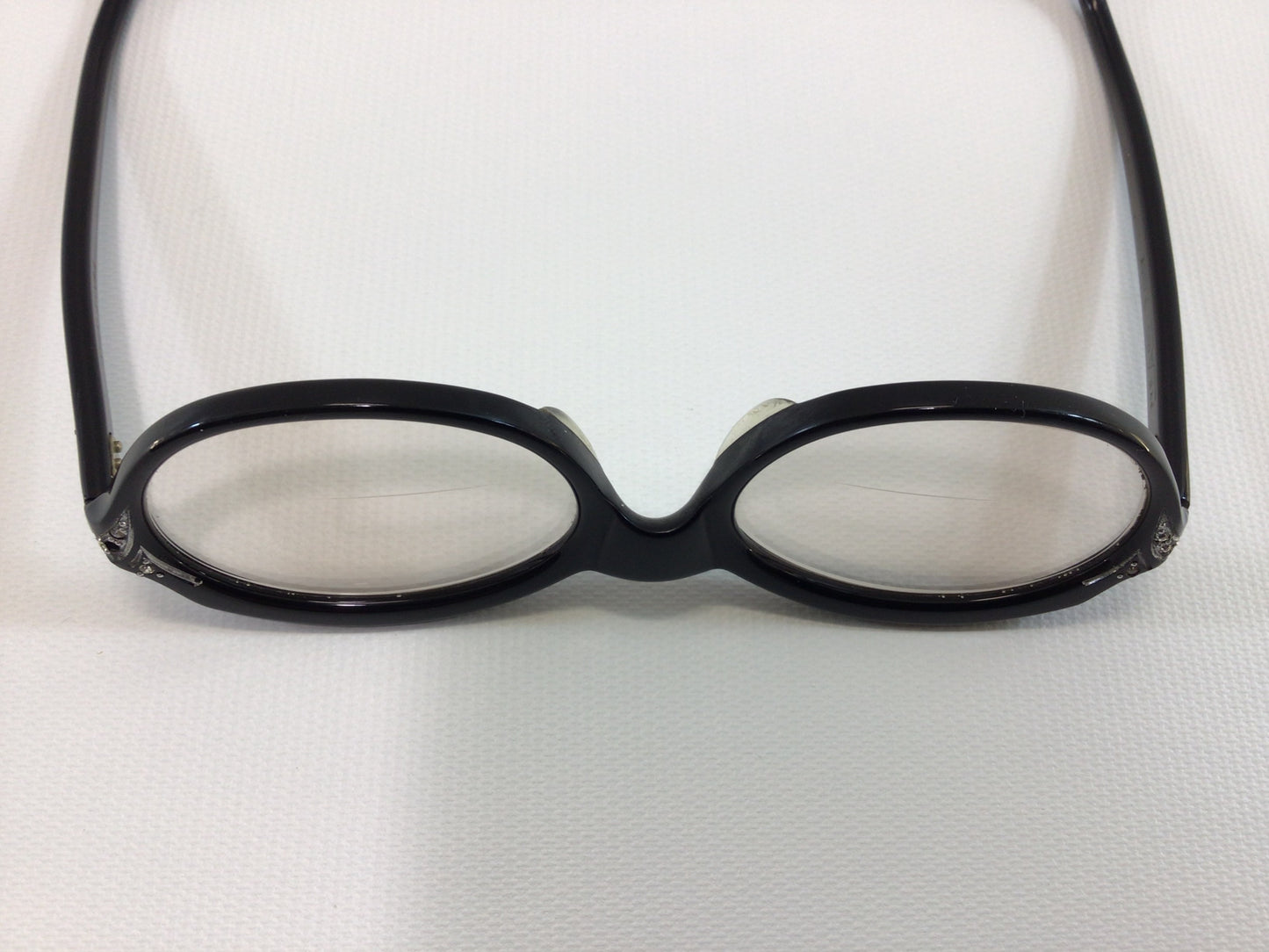 Vintage Women's Eyeglasses Bifocls Pyramid Randy Frame with Rhinestones Retro 60's Eyewear