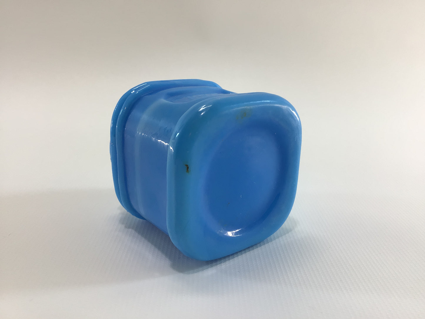 Sanitol Cold Cream Jar Sky Blue Slag Glass Antique Advertising Vanity Home Decor