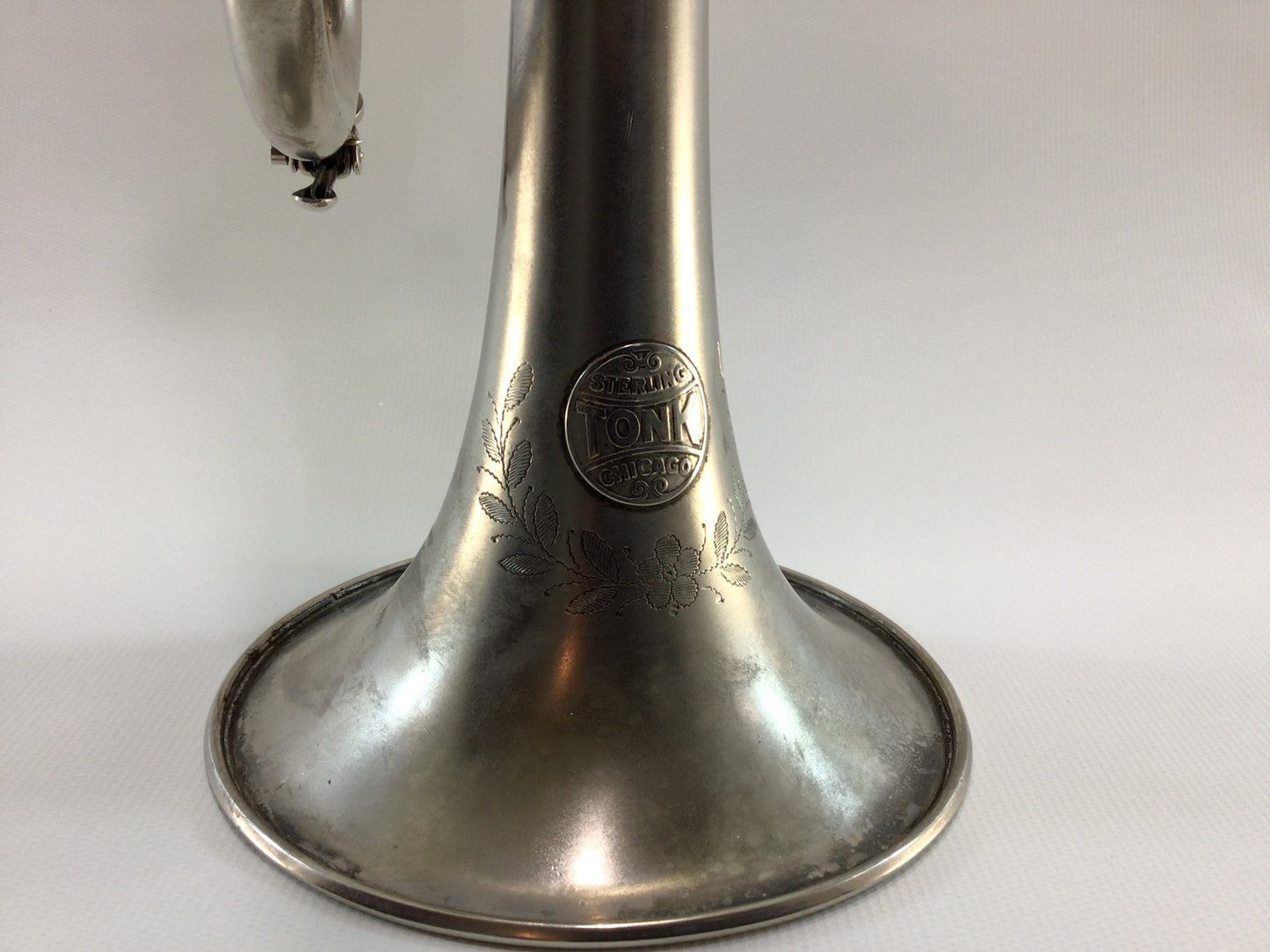 Sterling Plated Collegiate Model Trumpet and Case Vintage Tonk Chicago Brass Horn Instrument