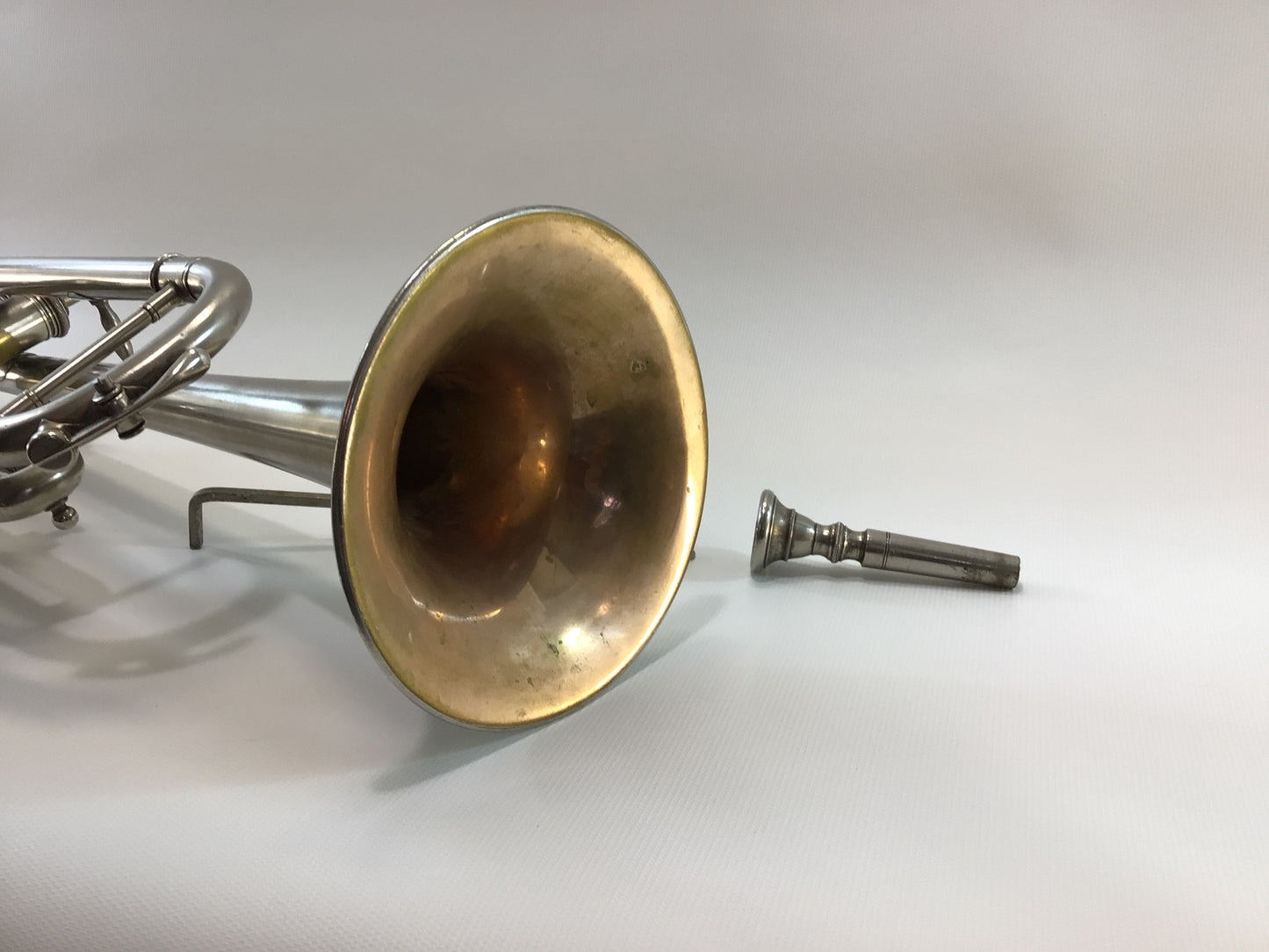 Sterling Plated Collegiate Model Trumpet and Case Vintage Tonk Chicago Brass Horn Instrument