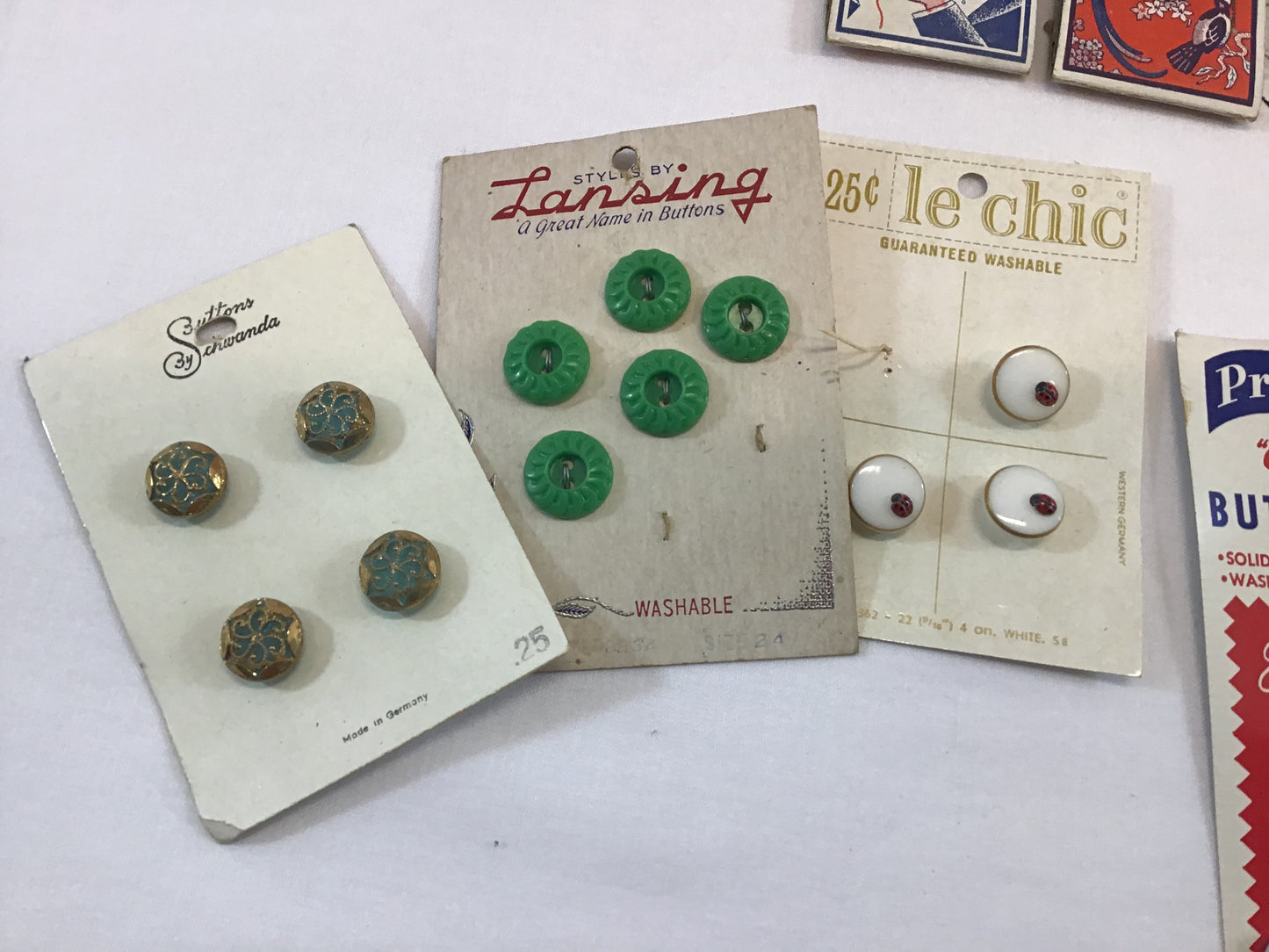 Assorted Sewing Notions Mid Century Buttons Fasteners Needles