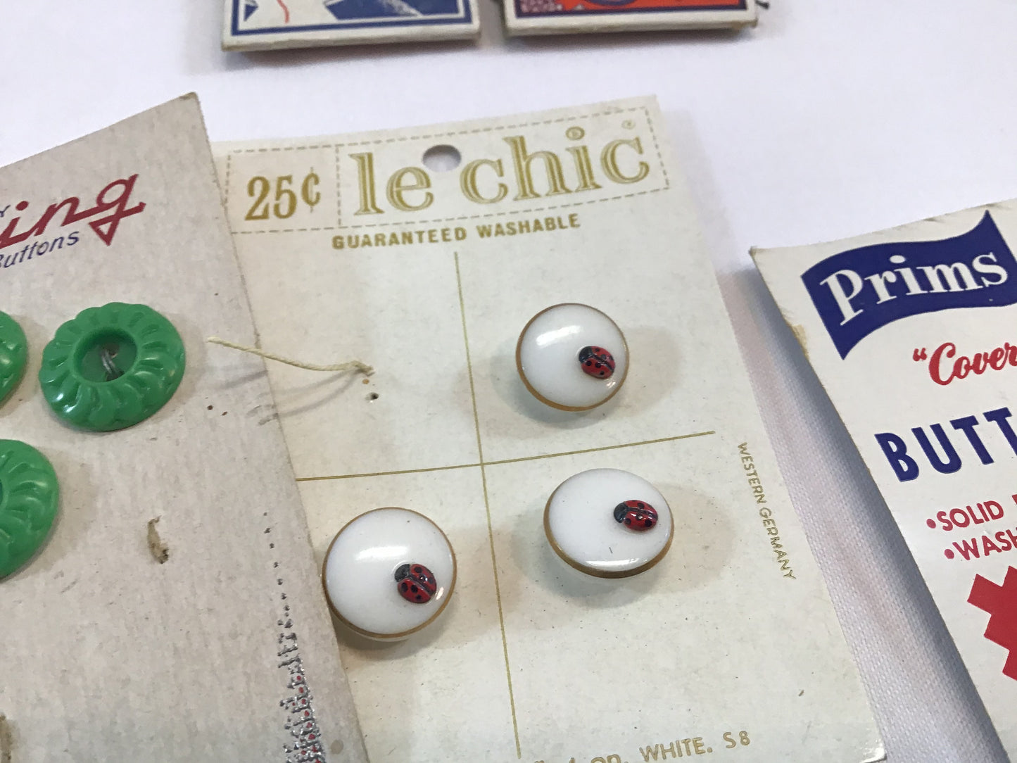 Assorted Sewing Notions Mid Century Buttons Fasteners Needles
