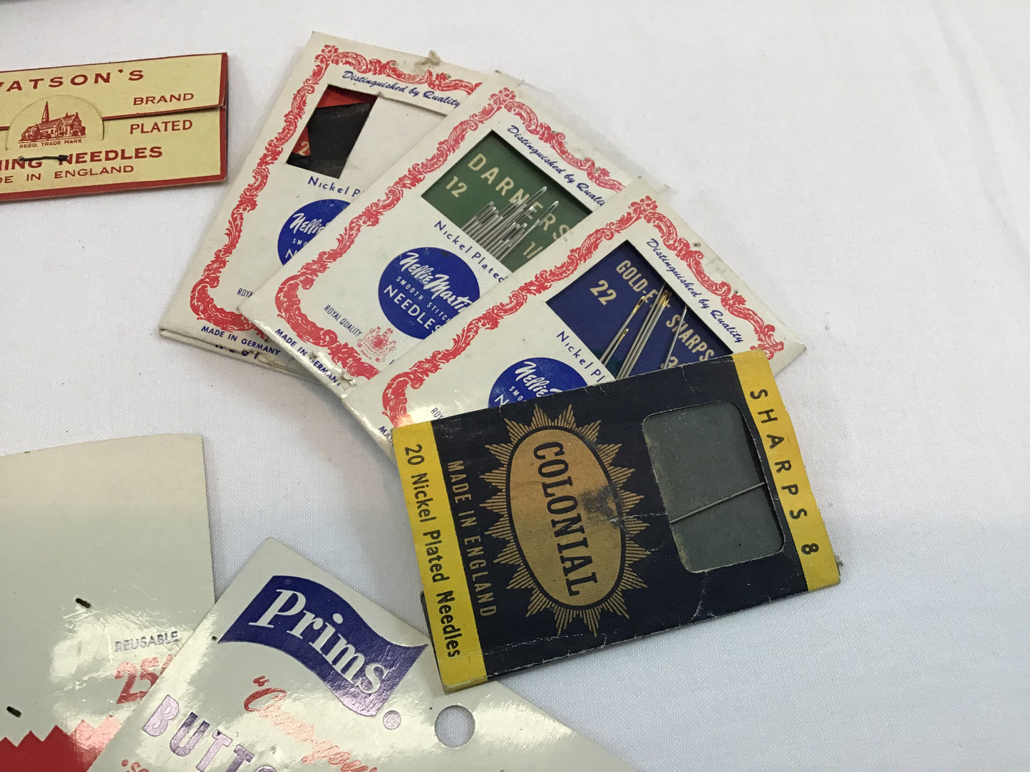 Assorted Sewing Notions Mid Century Buttons Fasteners Needles