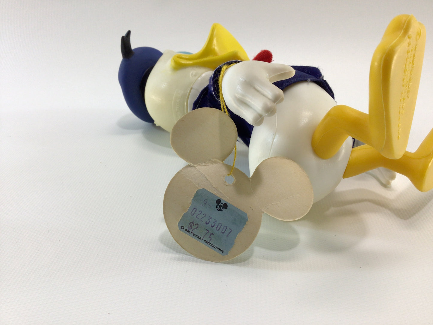 Walt Disney Productions 8" Donald Duck Soft Vinyl Vintage Made in Hong Kong Toy Figure