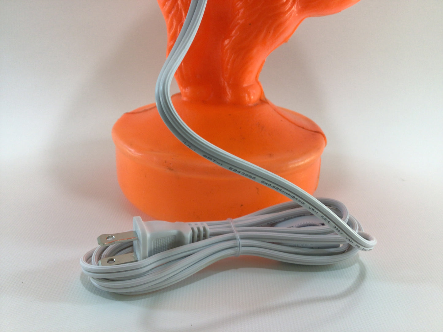 Bayshore Blow Mold 13" Cat Pumpkin Lamp Mid Century Illuminated Jack O Lantern Halloween Table Accent Light Holiday Decor
