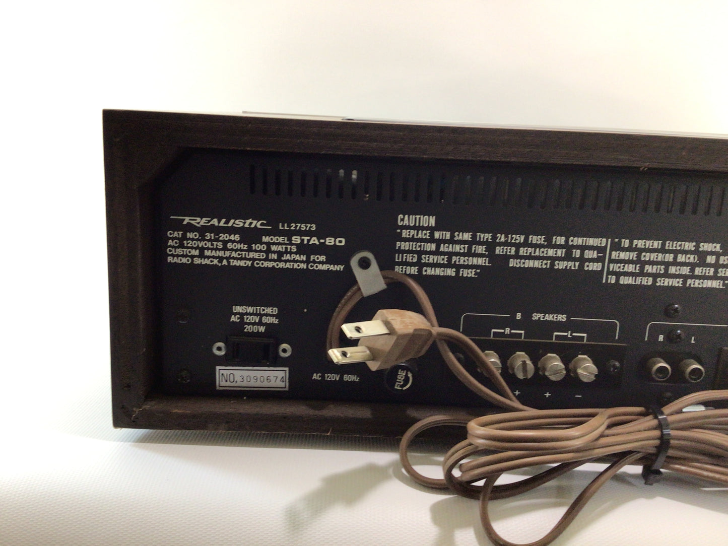 Realistic High Fidelity 82 Watt Stereo Receiver Model STA-80 Vintage 1970s Radio Shack Electronics Component