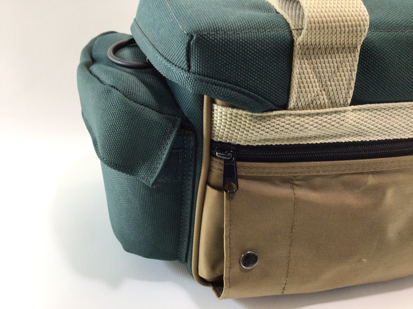 Vintage Canon Green Canvas Carry Case Camera Bag Quality Made Versatile Changeable Pockets