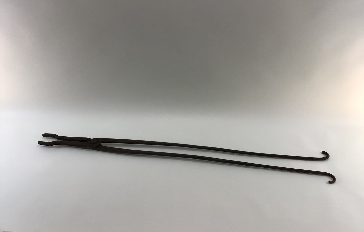 Blacksmith Forge 32" Flat Nose Tongs Hand Made Antique Wrought Iron Rustic Primitive Hand Tool