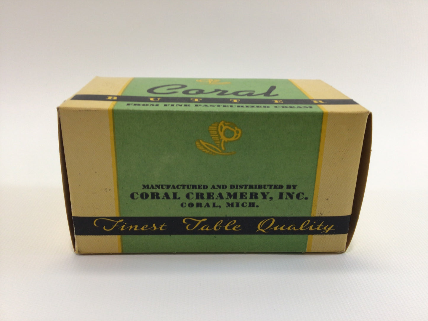 Coral Butter 1 lb Net Box Vintage Food Container Collectible Advertising Ephemera Coral Creamery Michigan