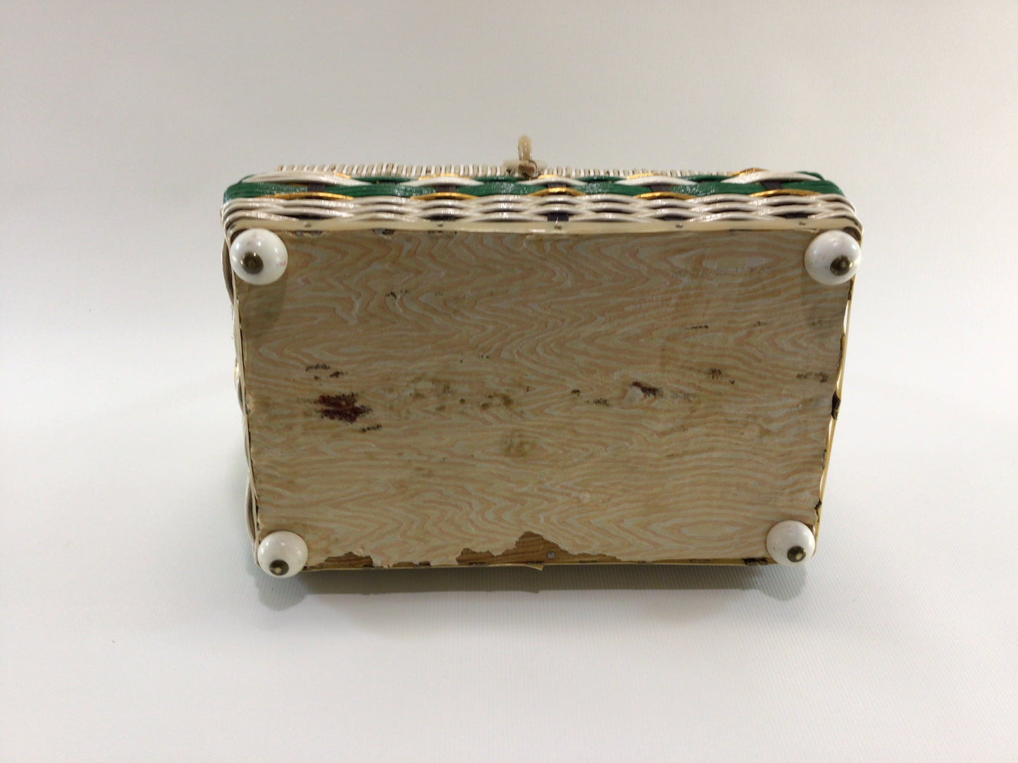 Sewing Basket with Notions and Celluloid Doll Project Supplies Vintage Made in Japan Storage Container