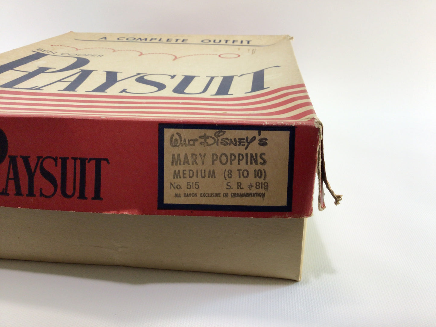 Walt Disney's Mary Poppins Ben Cooper Playsuit Size Medium No 515 Vintage Children's 8 to 10 Play Costume in Box