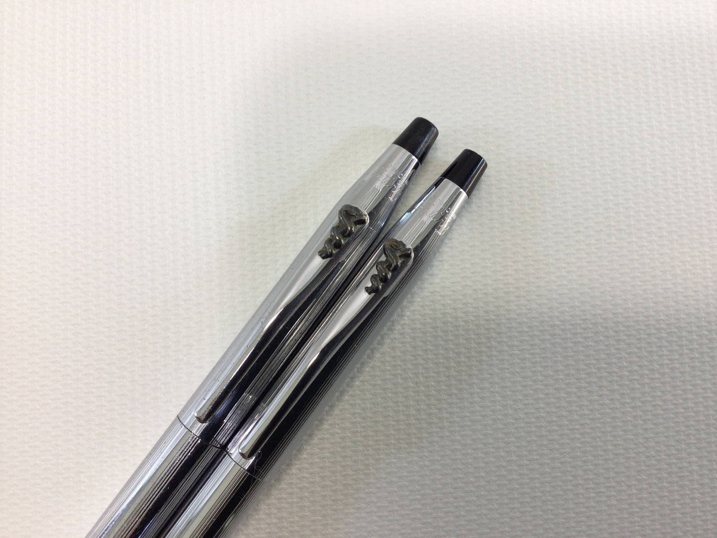 Cross Ballpoint Pen and Mechanical Pencil Classic Chrome Vintage Set with Medical Caduceus Emblem